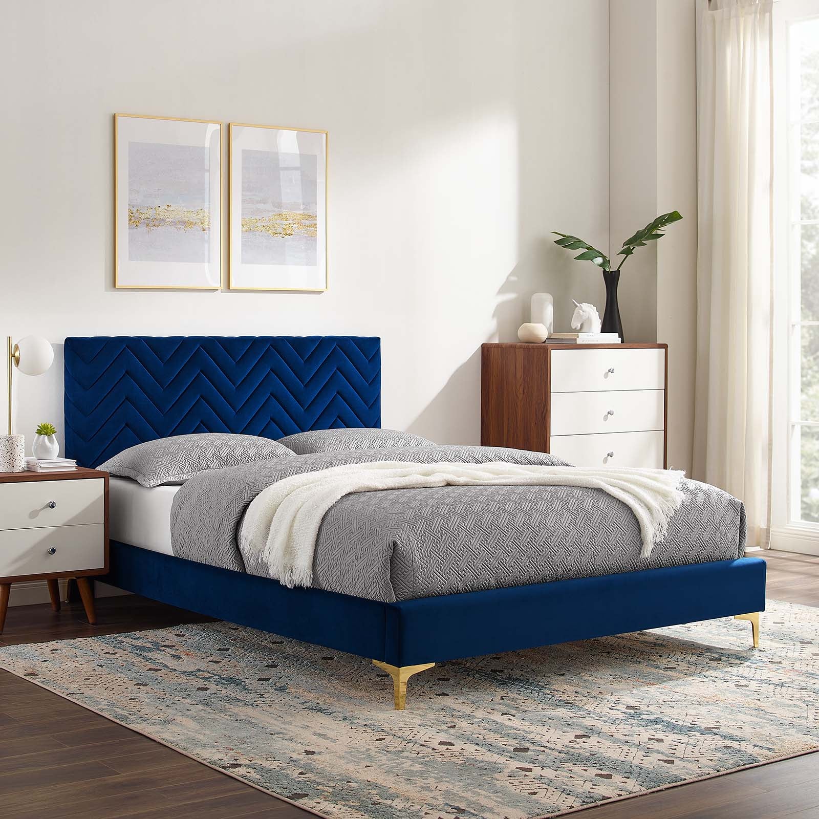 Leah Chevron Tufted Performance Velvet Full Platform Bed By Modway - MOD-7001 - Image 24