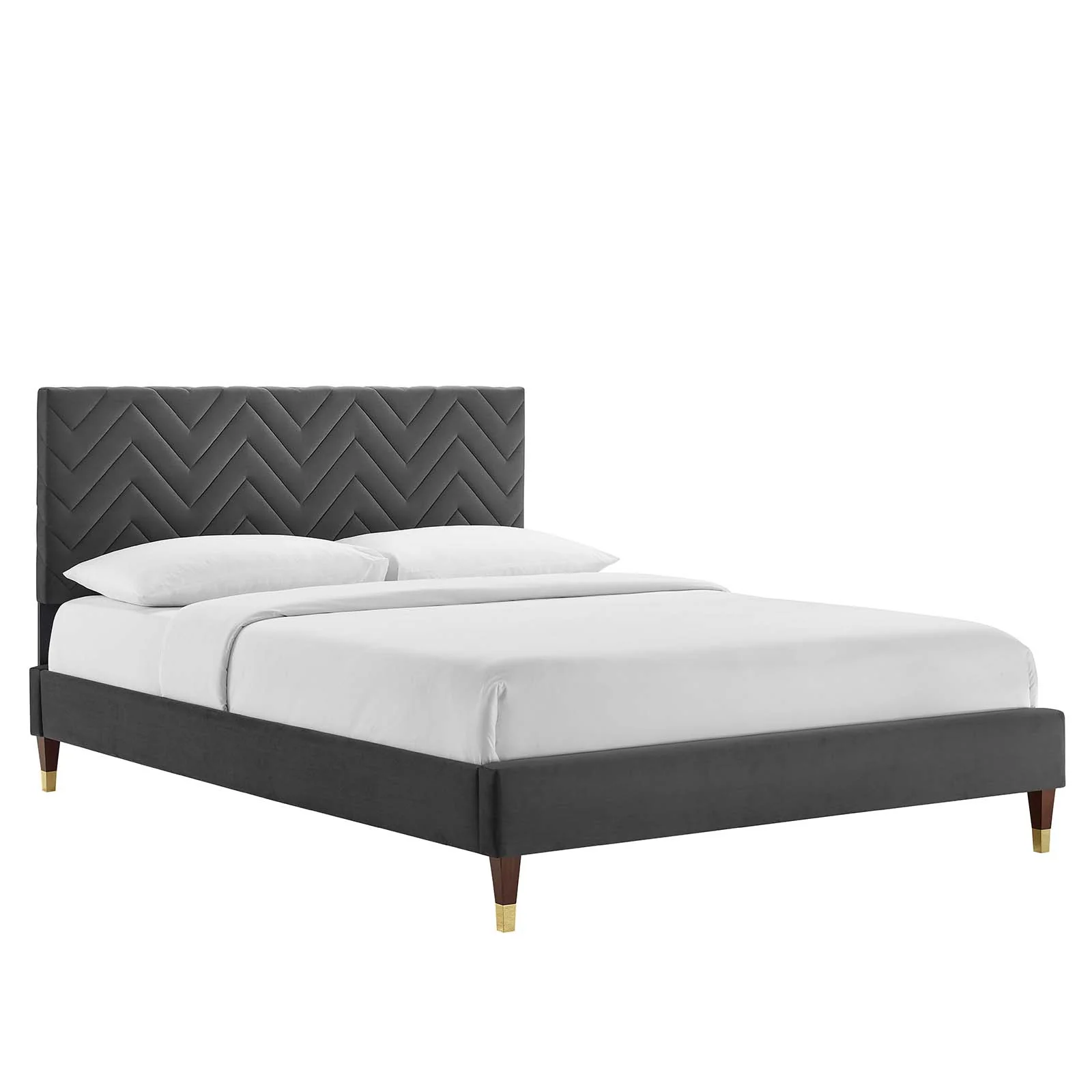 Leah Chevron Tufted Performance Velvet King Platform Bed By Modway - MOD-7005 - Image 2