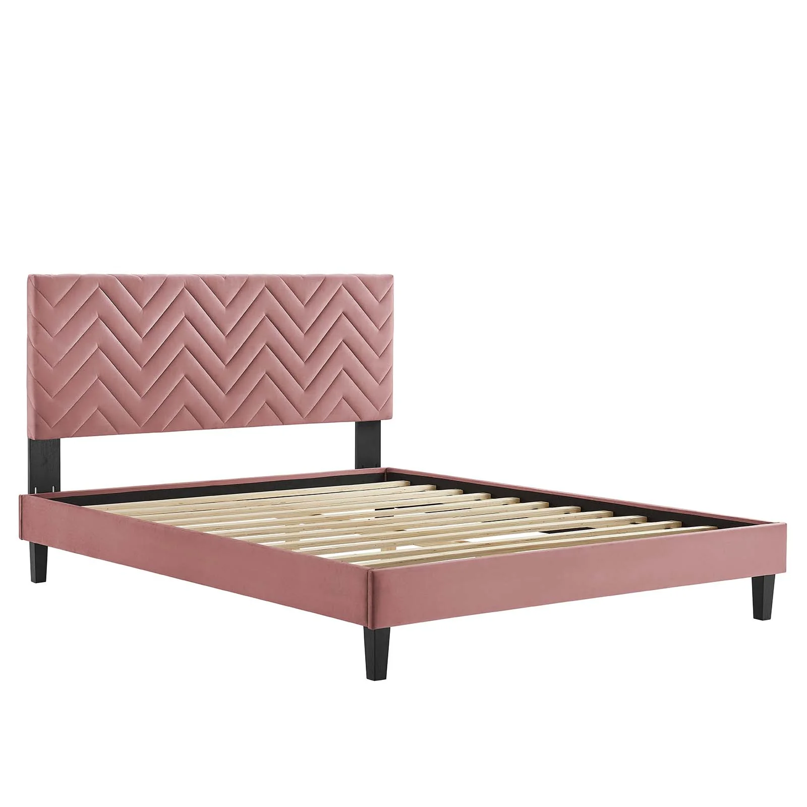 Leah Chevron Tufted Performance Velvet King Platform Bed By Modway - MOD-7009 - Image 12
