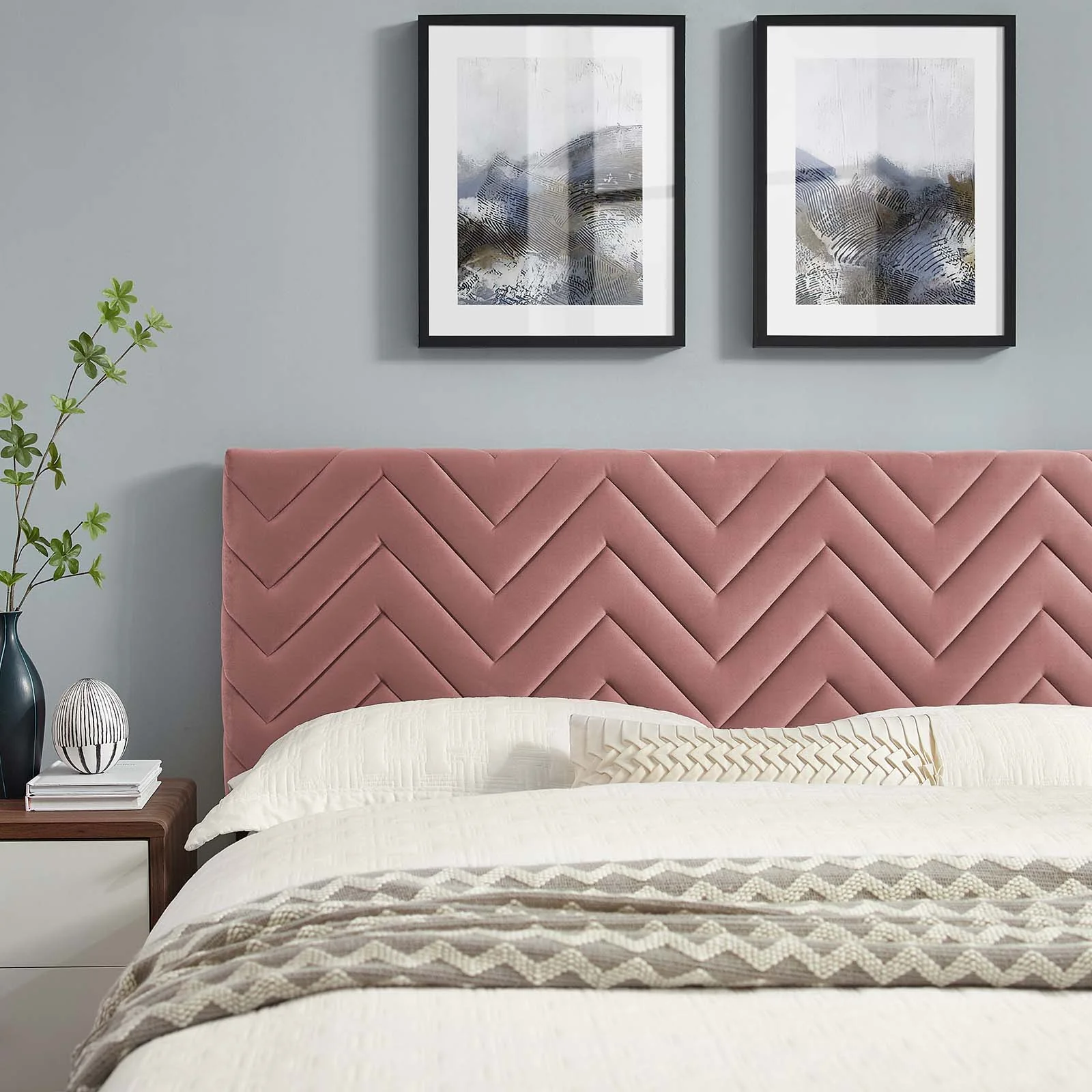 Leah Chevron Tufted Performance Velvet King Platform Bed By Modway - MOD-7009 - Image 15