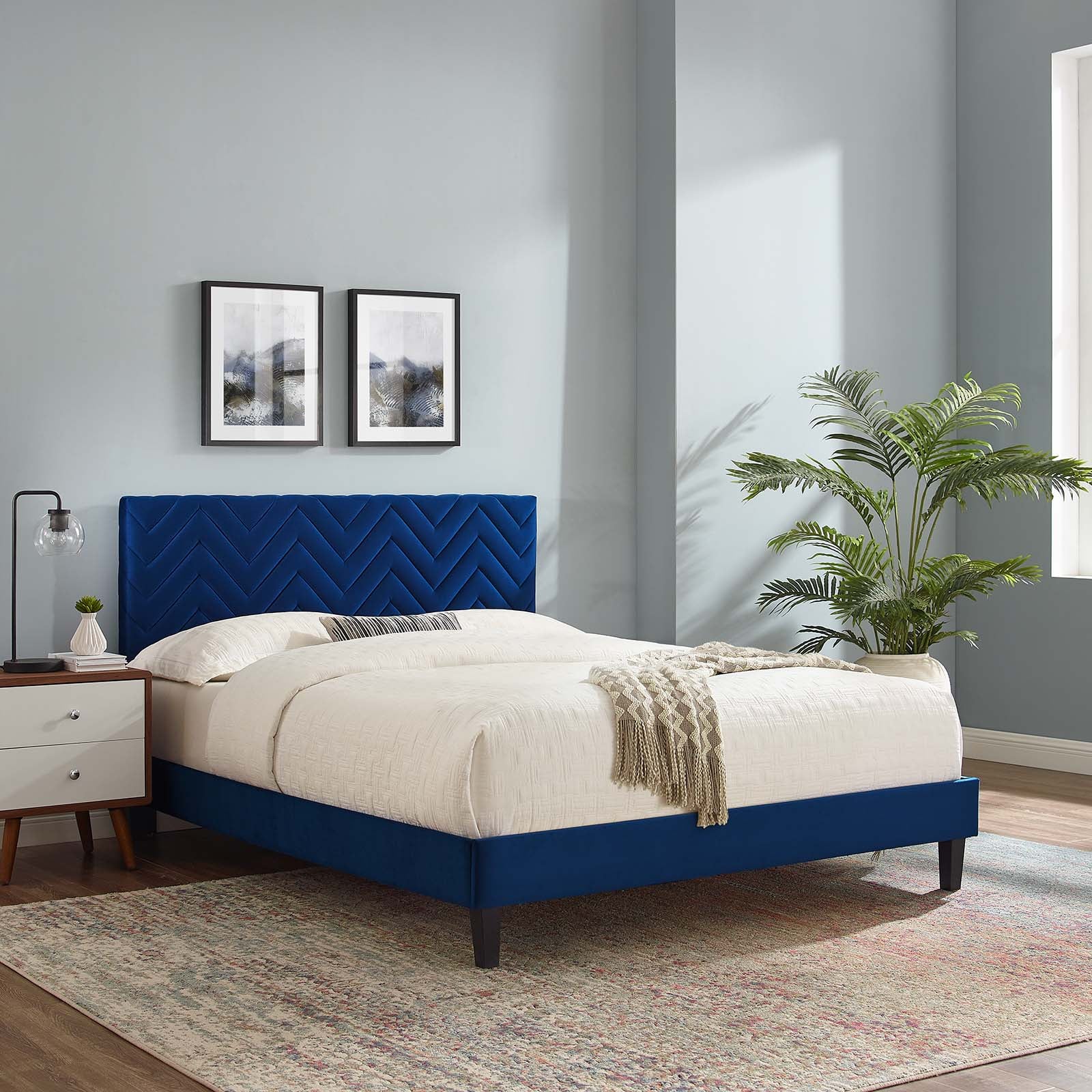 Leah Chevron Tufted Performance Velvet King Platform Bed By Modway - MOD-7009 - Image 24