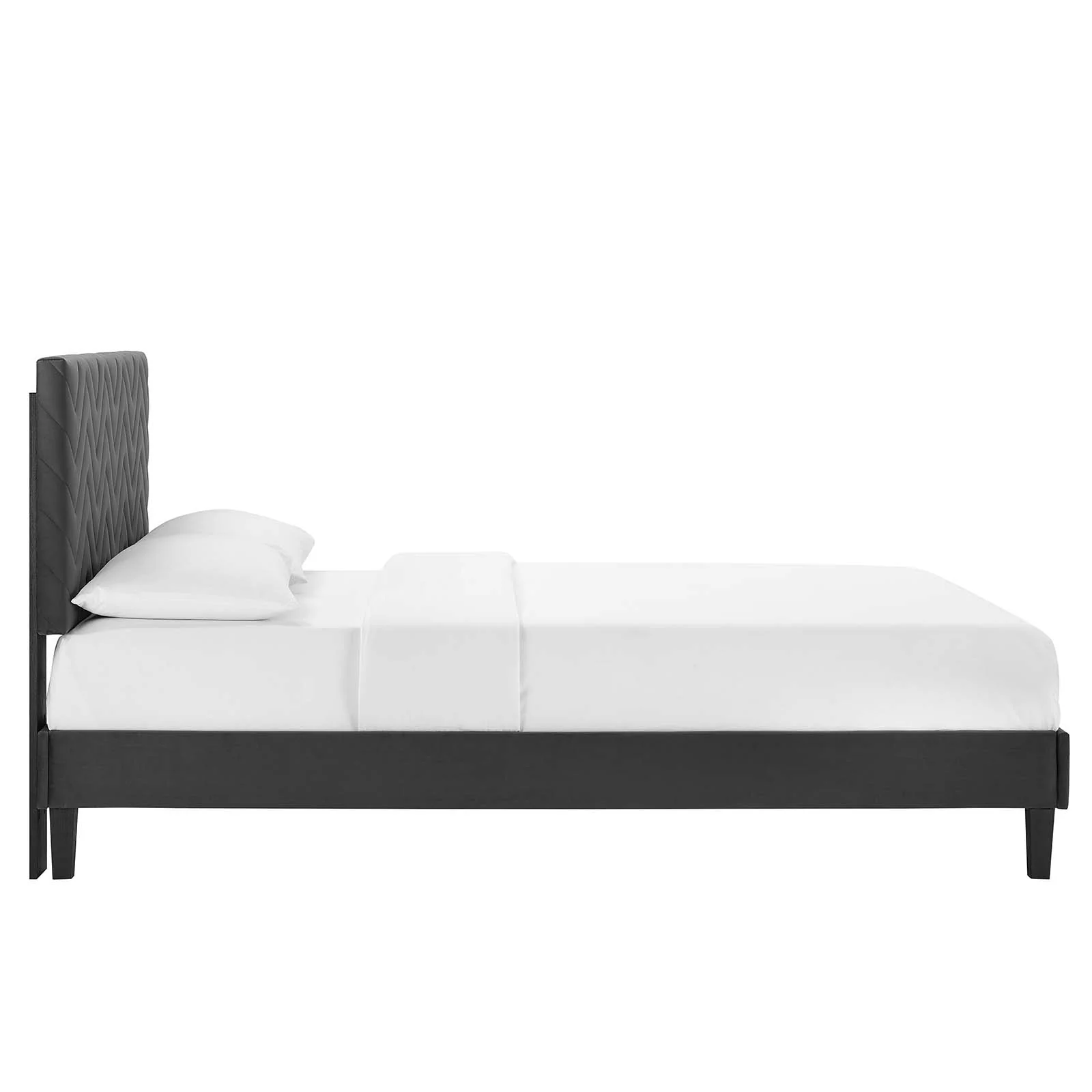 Leah Chevron Tufted Performance Velvet King Platform Bed By Modway - MOD-7009 - Image 3
