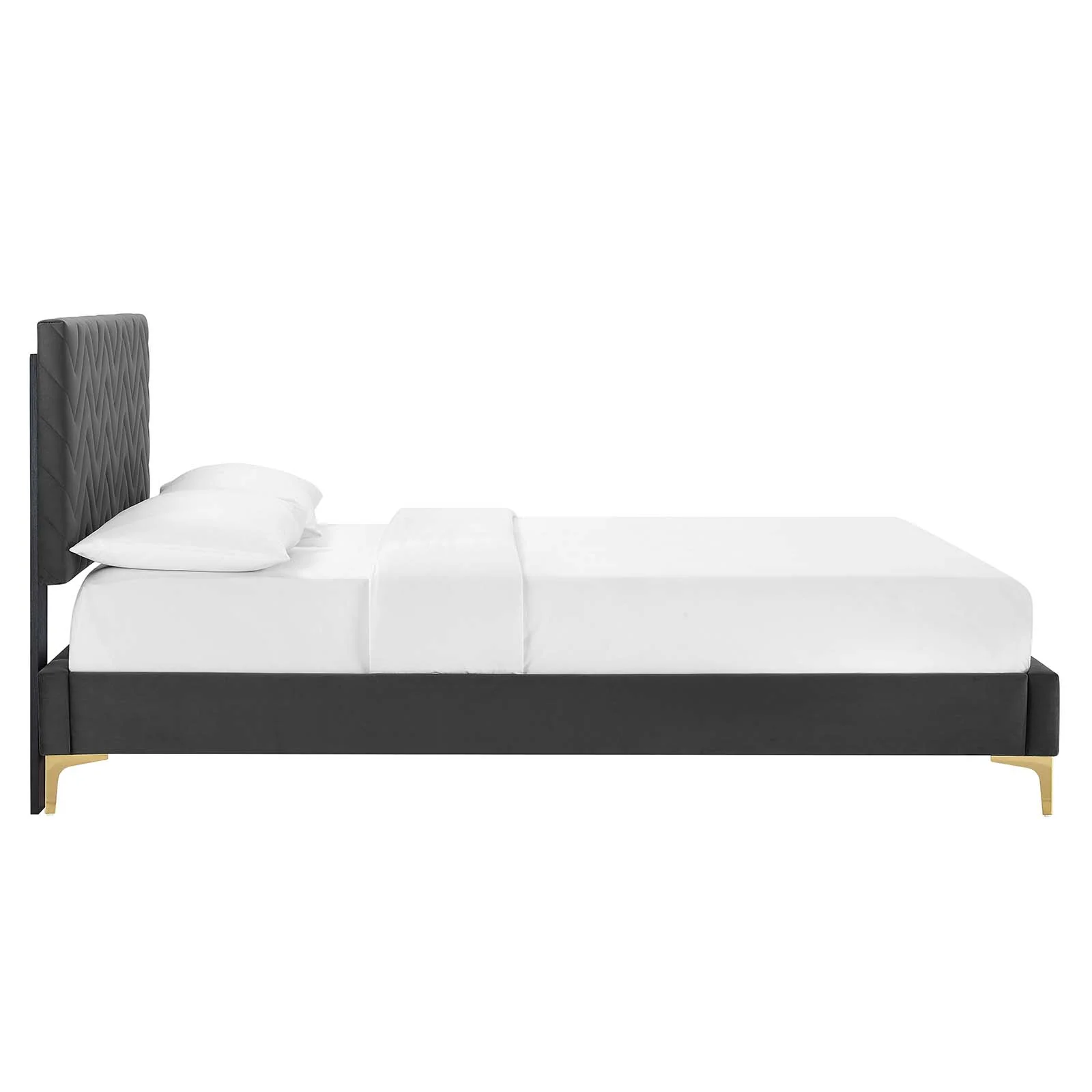 Leah Chevron Tufted Performance Velvet King Platform Bed By Modway - MOD-7013 - Image 3