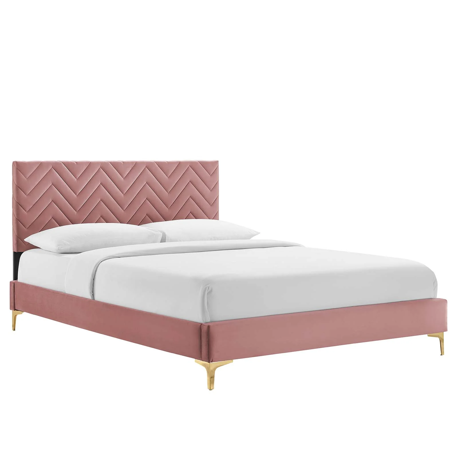 Leah Chevron Tufted Performance Velvet King Platform Bed By Modway - MOD-7013 - Image 9