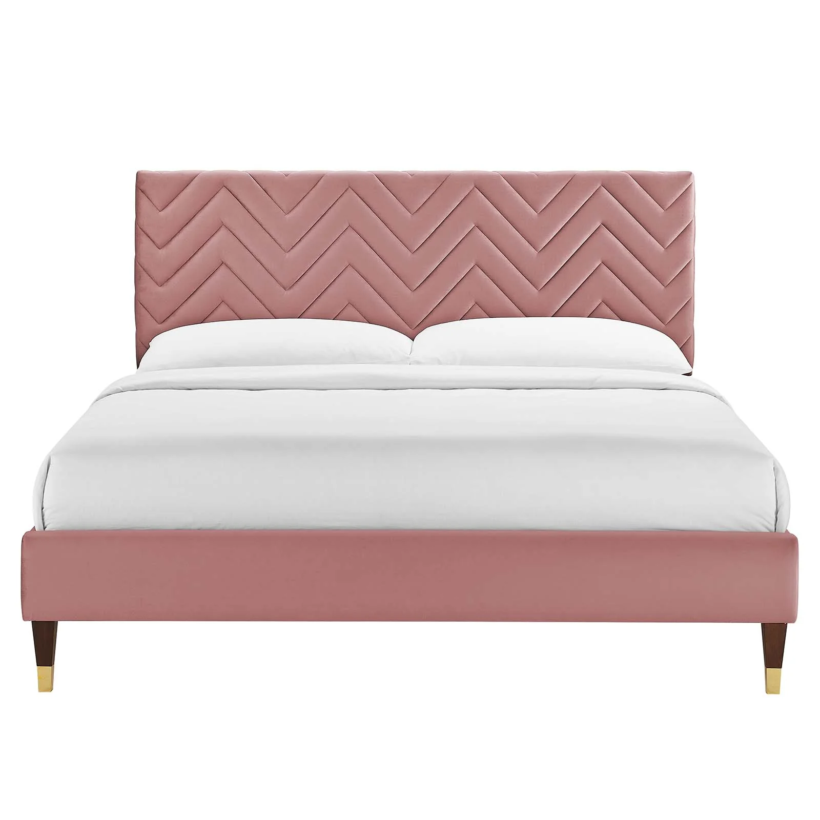 Leah Chevron Tufted Performance Velvet Queen Platform Bed By Modway - MOD-6969 - Image 11