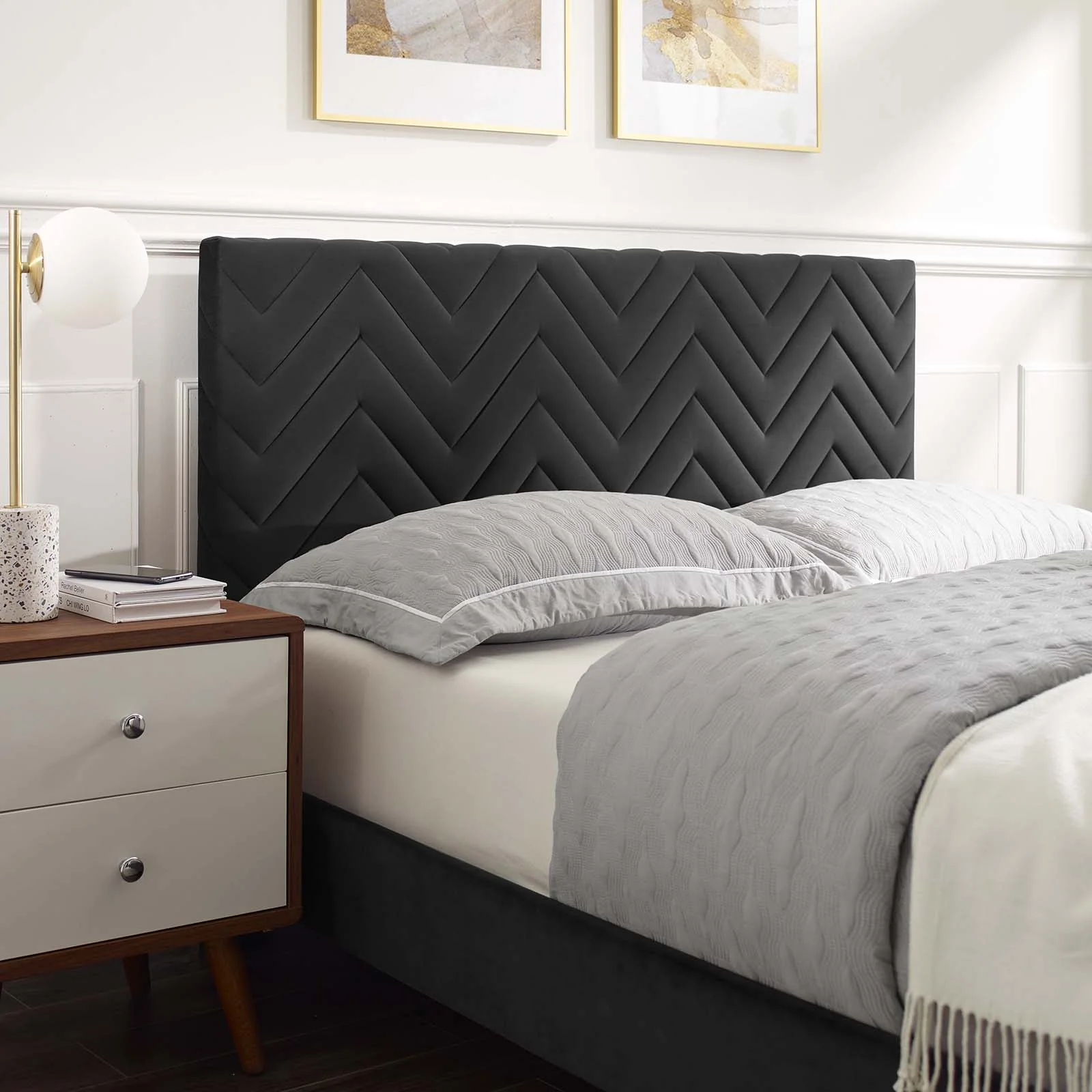 Leah Chevron Tufted Performance Velvet Queen Platform Bed By Modway - MOD-6969 - Image 8