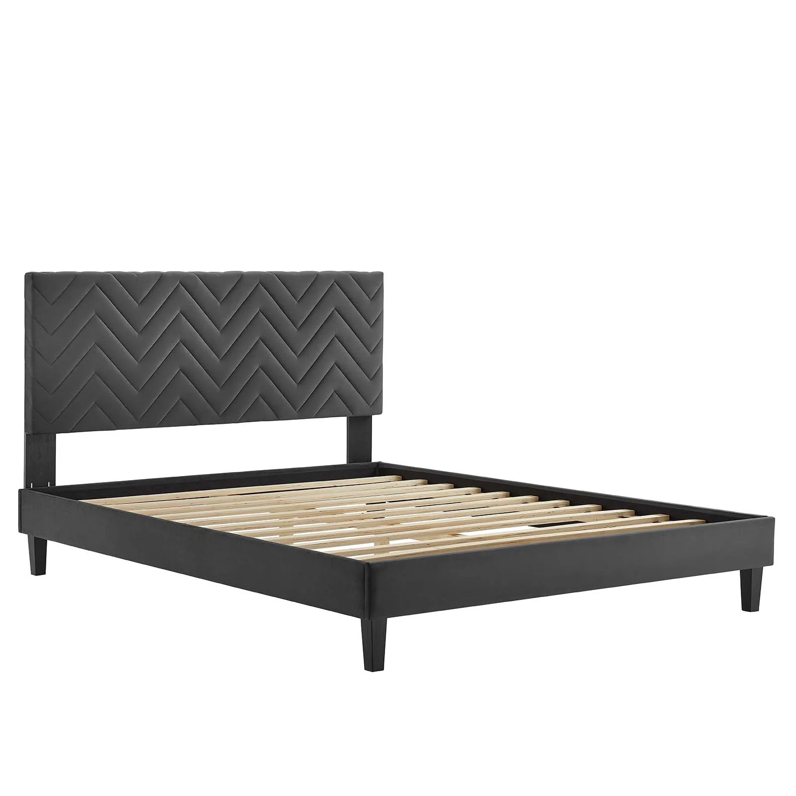 Leah Chevron Tufted Performance Velvet Queen Platform Bed By Modway - MOD-6973 - Image 5