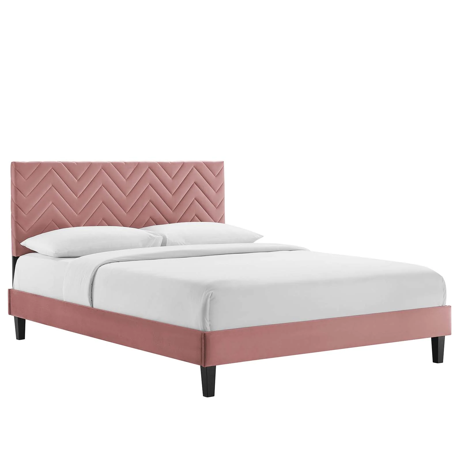 Leah Chevron Tufted Performance Velvet Queen Platform Bed By Modway - MOD-6973 - Image 9
