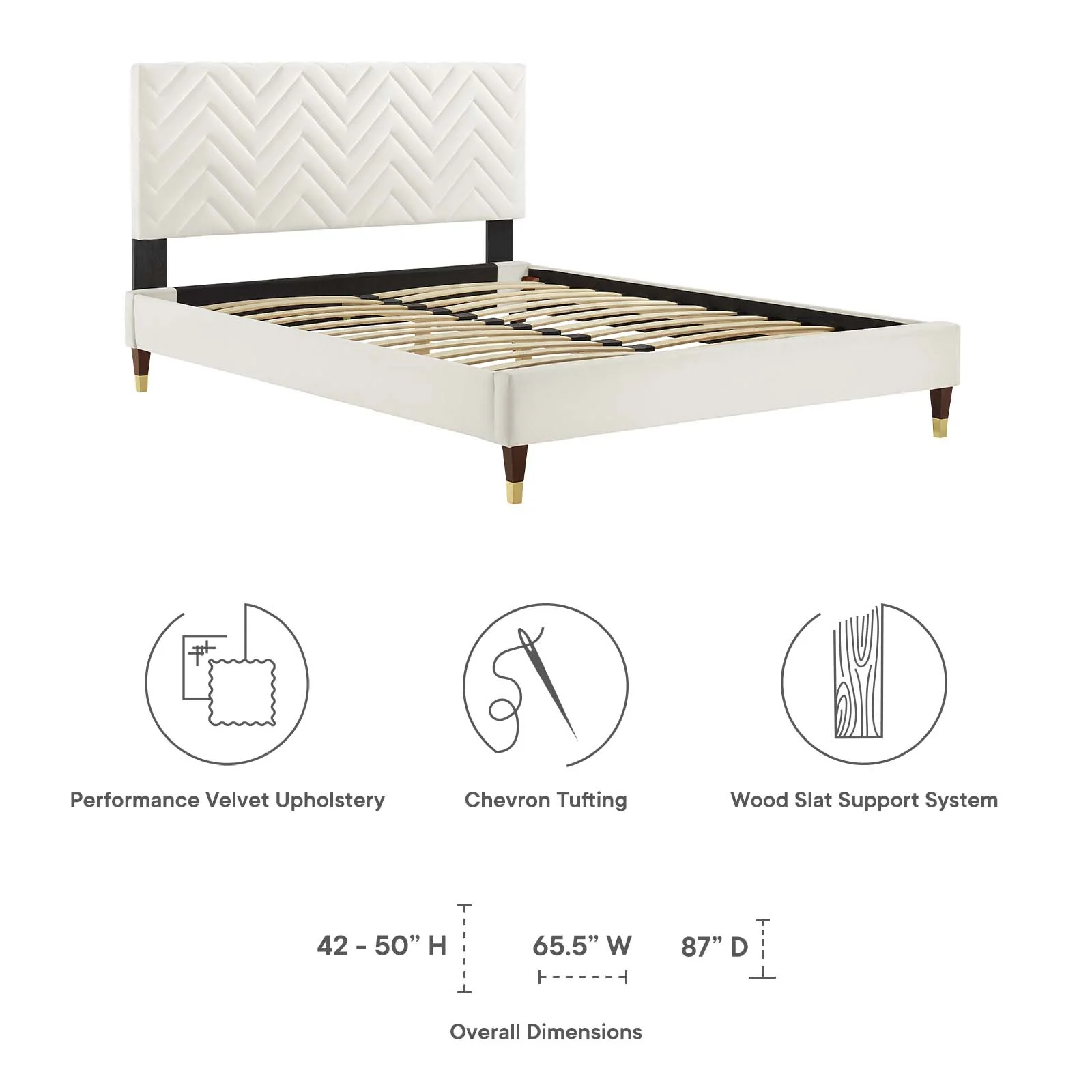 Leah Chevron Tufted Performance Velvet Twin Platform Bed By Modway - MOD-6981 - Image 30