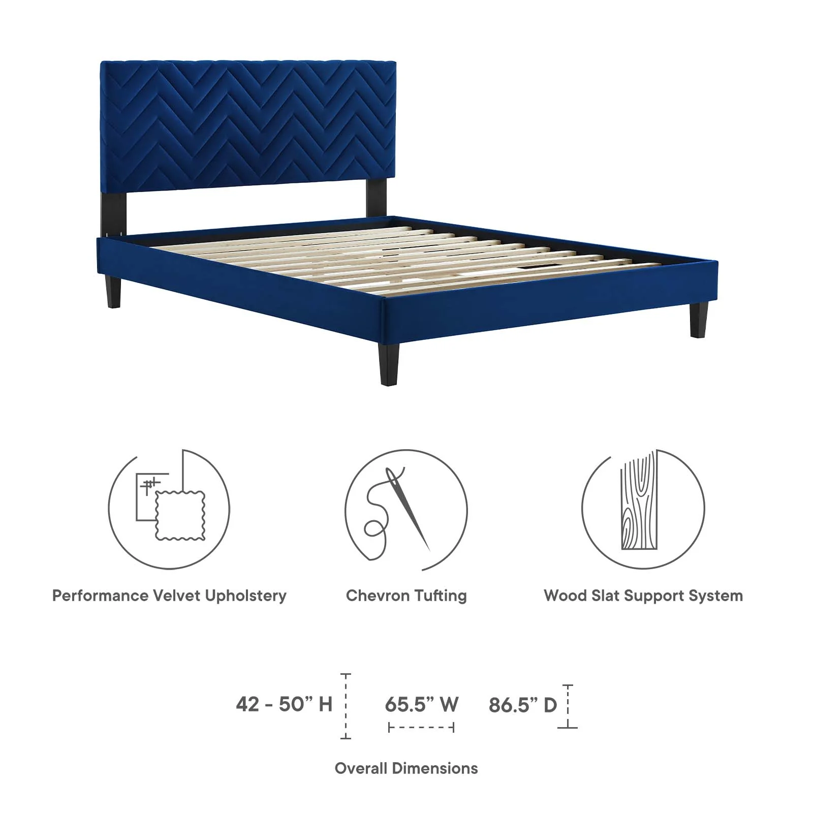 Leah Chevron Tufted Performance Velvet Twin Platform Bed By Modway - MOD-6985 - Image 22
