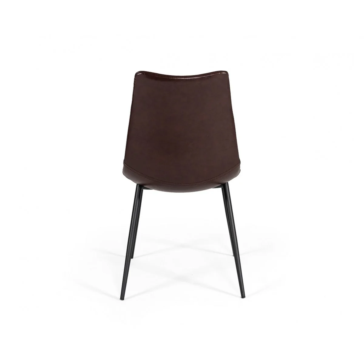 Leatherette Dining Chair With Horizontal Stitching Set Of 2 Brown By Benzara - Image 5
