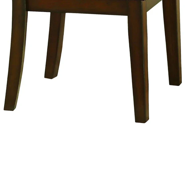 Leatherette Padded Side Chair Ladder Design Back, Set of 2, Brown and Black By Benzara - Image 3