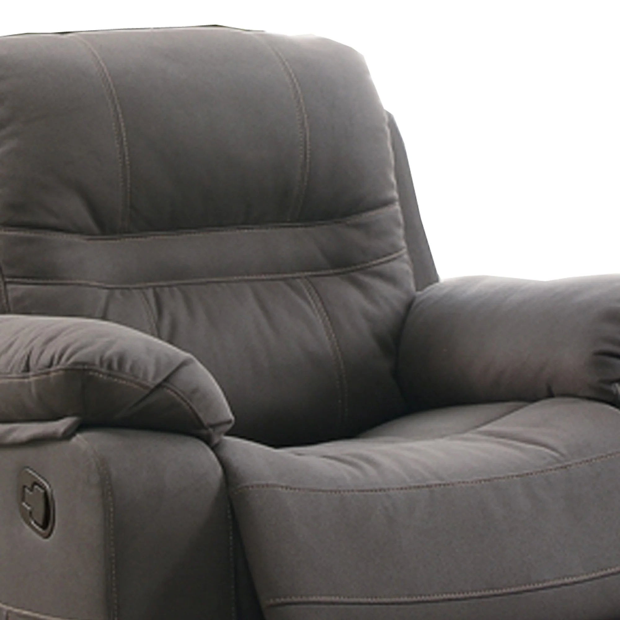 Leatherette Rocker Recliner In Gray By Benzara - Image 2