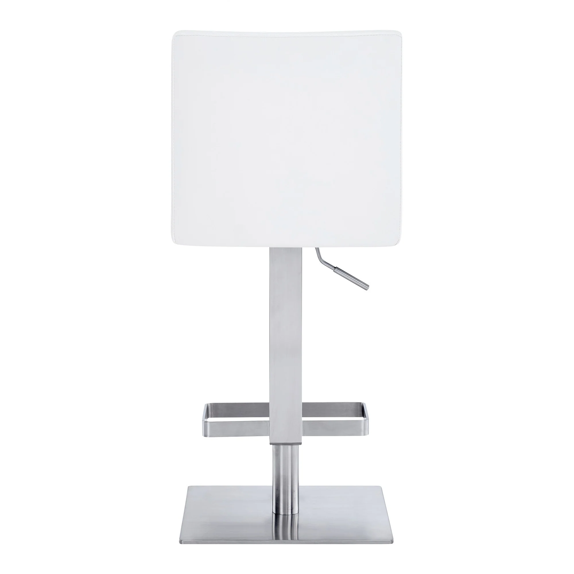 Leatherette Swivel Barstool With Adjustable Height White By Benzara - Image 4