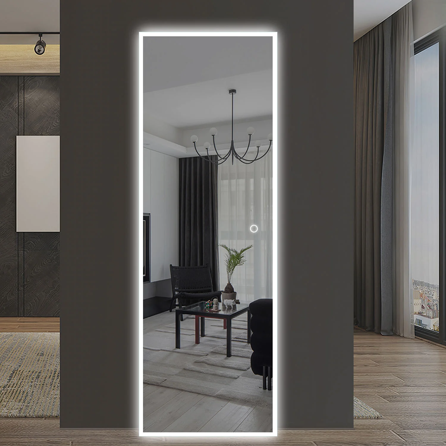 LED Backlit Rectangular Full length Mirror By Homeroots - Image 3