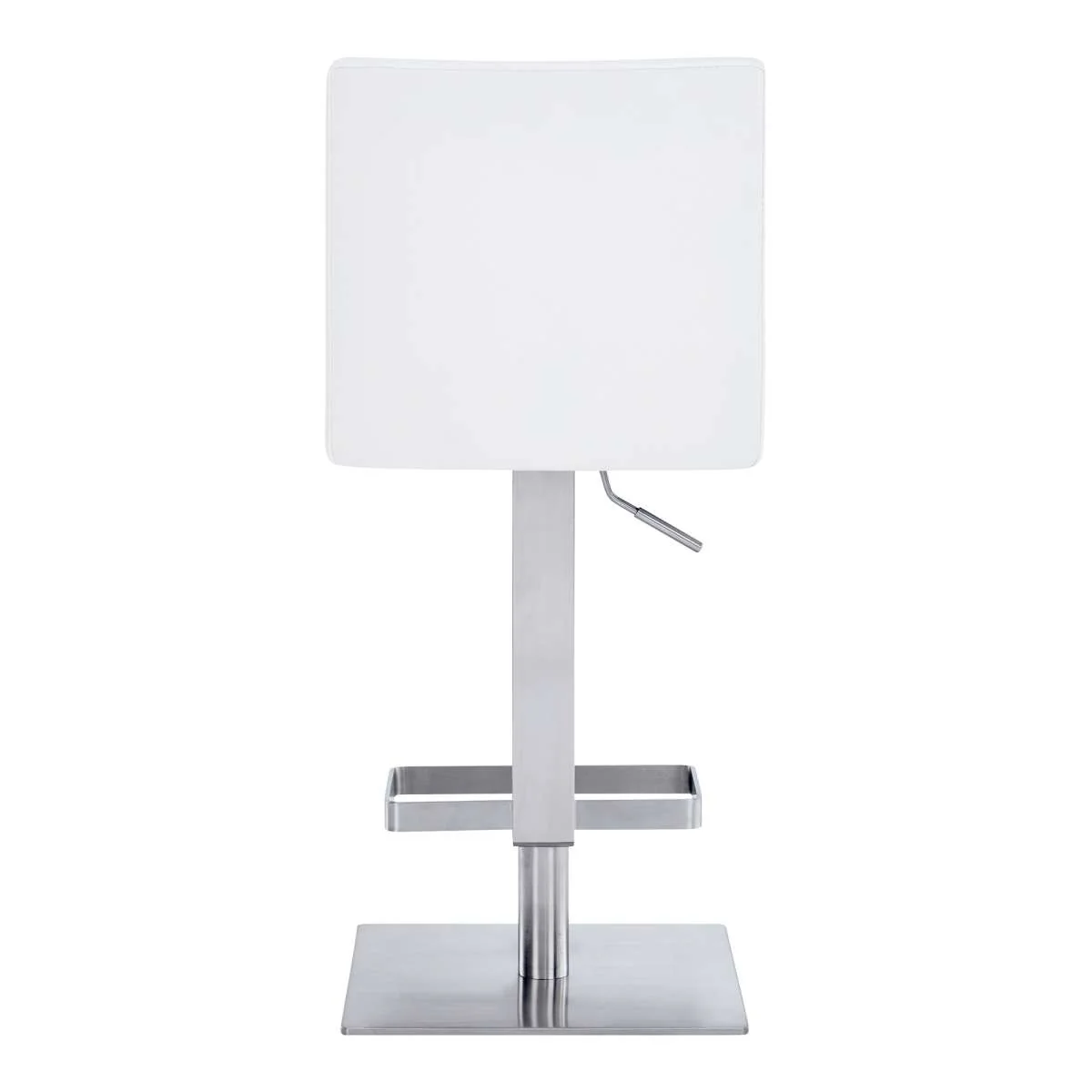 Legacy Adjustable Height Swivel Grey Faux Leather and Brushed Stainless Steel Bar Stool By Armen Living - Image 11
