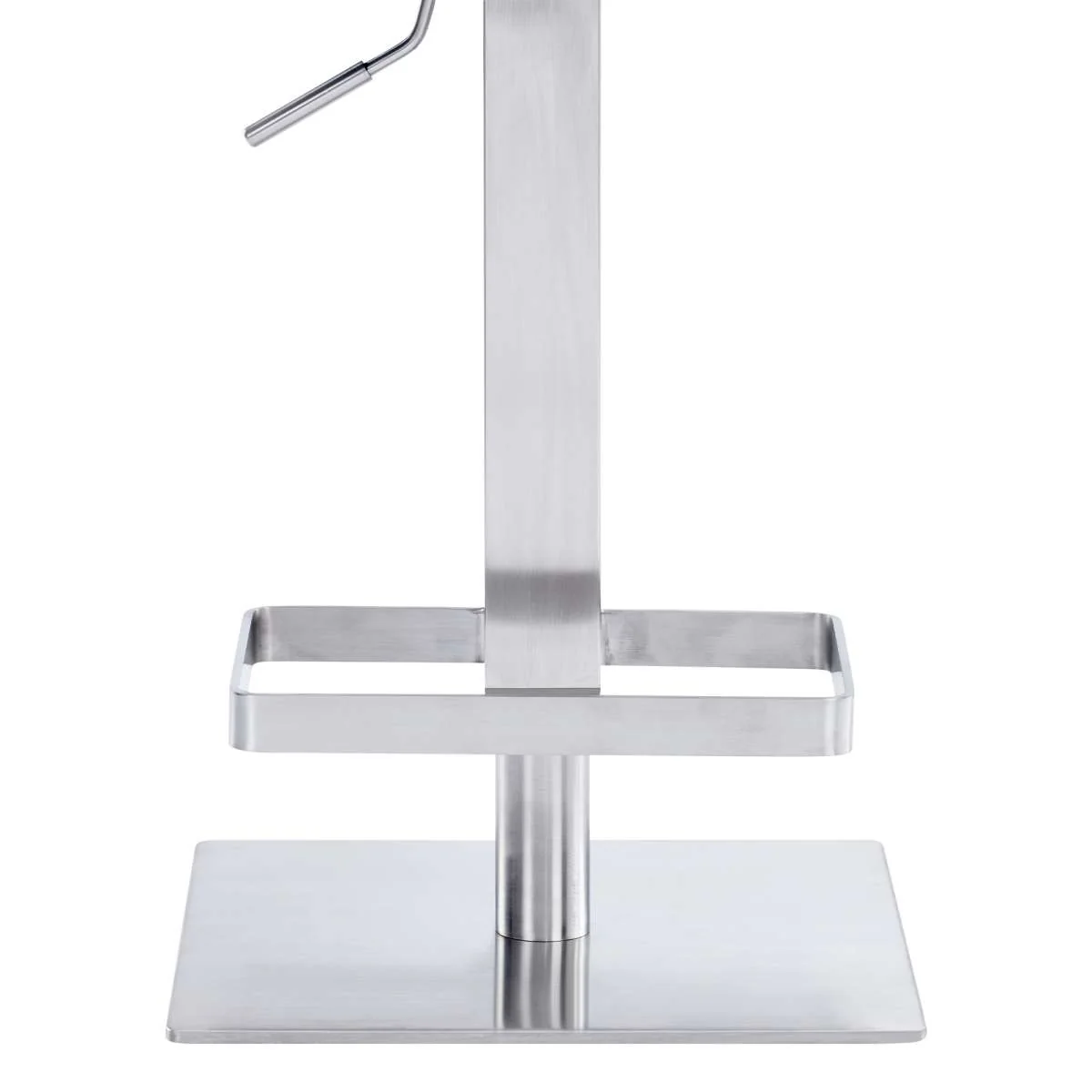 Legacy Adjustable Height Swivel Grey Faux Leather and Brushed Stainless Steel Bar Stool By Armen Living - Image 13