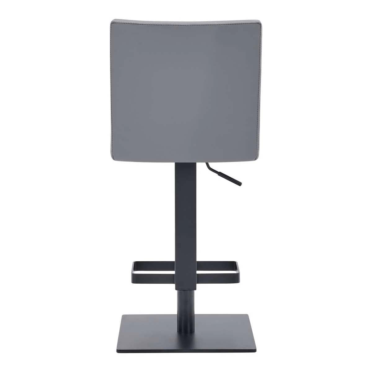 Legacy Adjustable Height Swivel Grey Faux Leather and Brushed Stainless Steel Bar Stool By Armen Living - Image 18