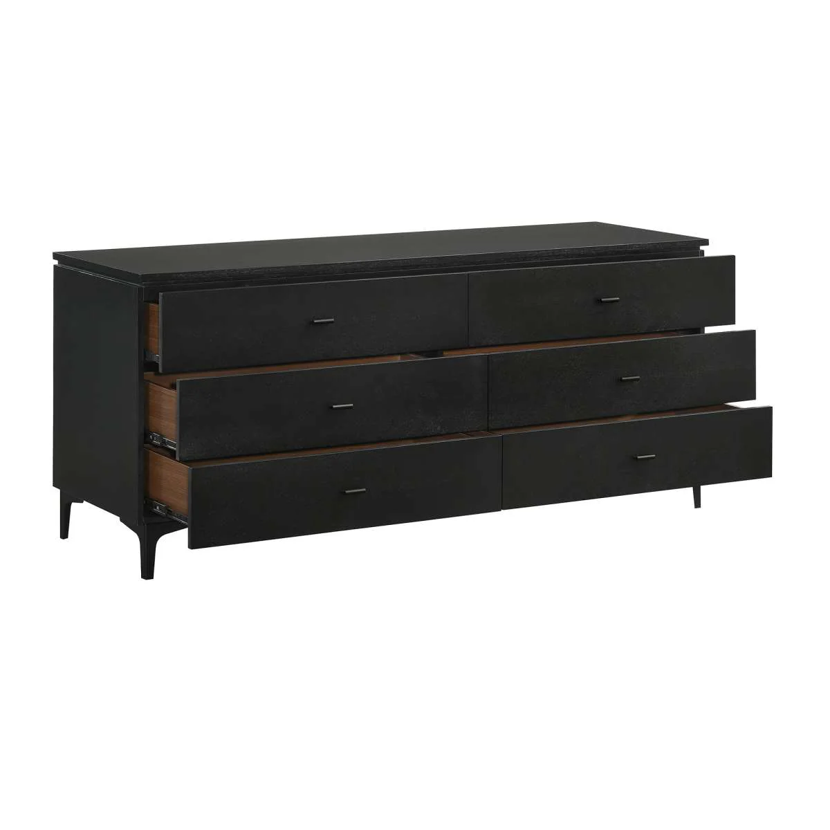 Legend 4 Piece Gray Fabric Queen Platform Bedroom Set with Dresser and Nightstands By Armen Living - Image 6