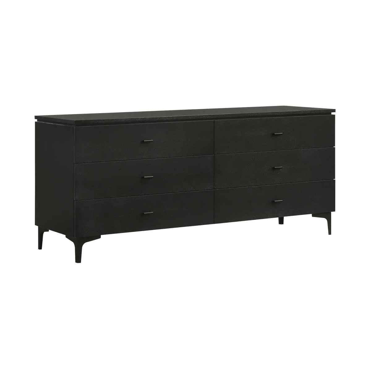 Legend Black Glaze Ash Veneer 6 Drawer Dresser with Metal Legs By Armen Living - Image 3