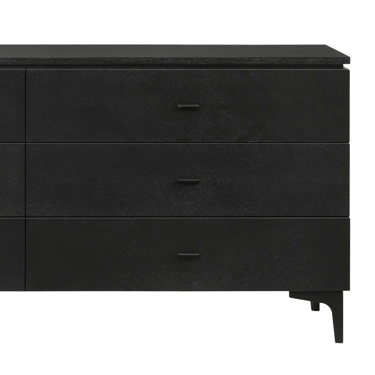 Legend Black Glaze Ash Veneer 6 Drawer Dresser with Metal Legs By Armen Living - Image 4