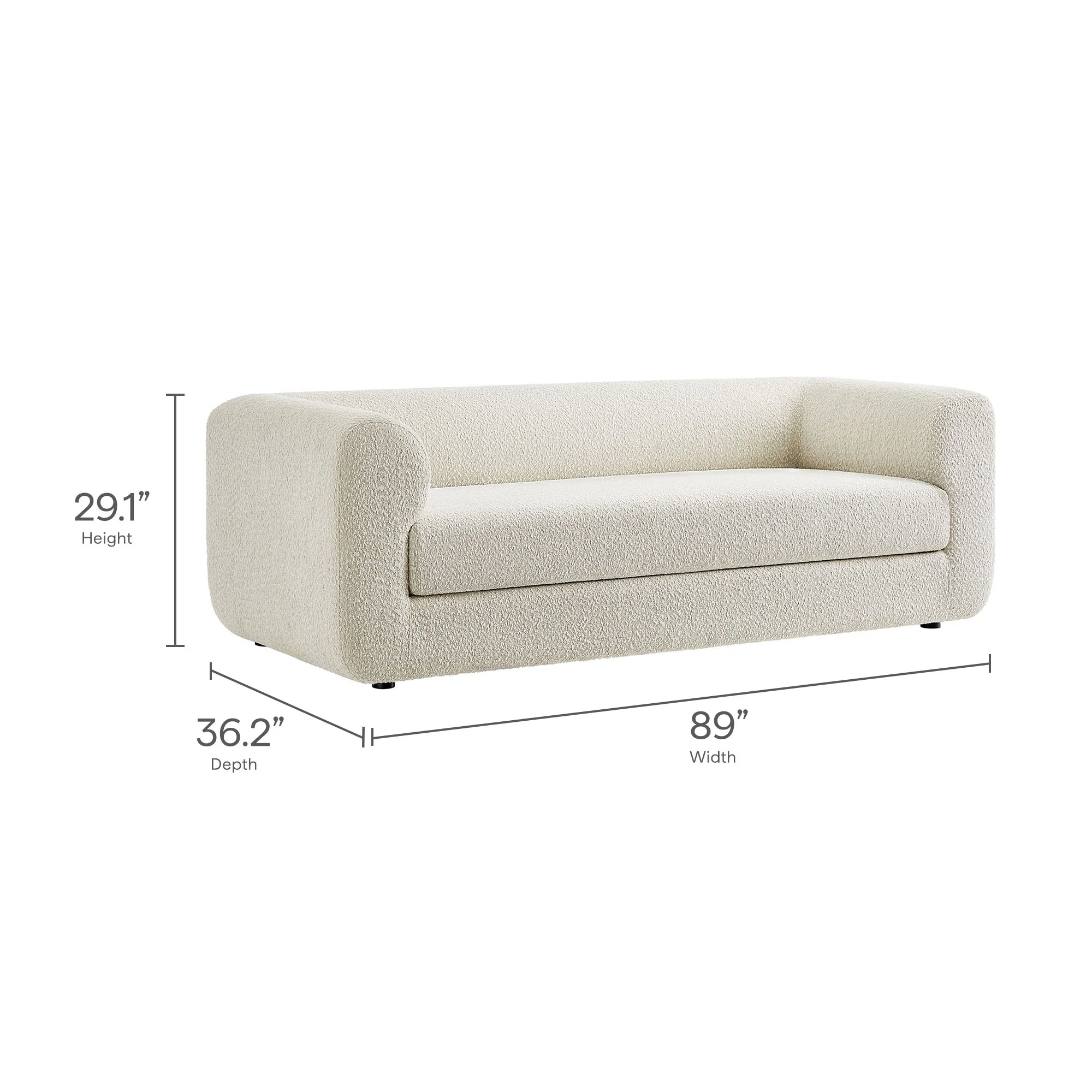 Leif 89" Boucle Upholstered Sofa by Modway - Image 9