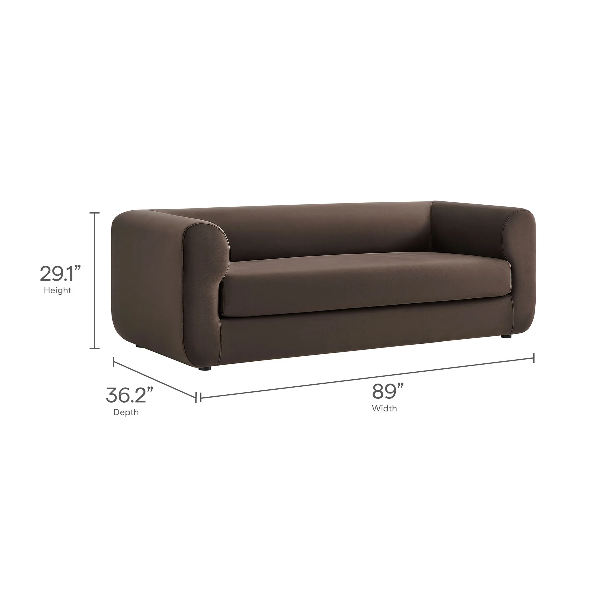 Leif 89" Performance Velvet Upholstered Sofa by Modway - Image 18
