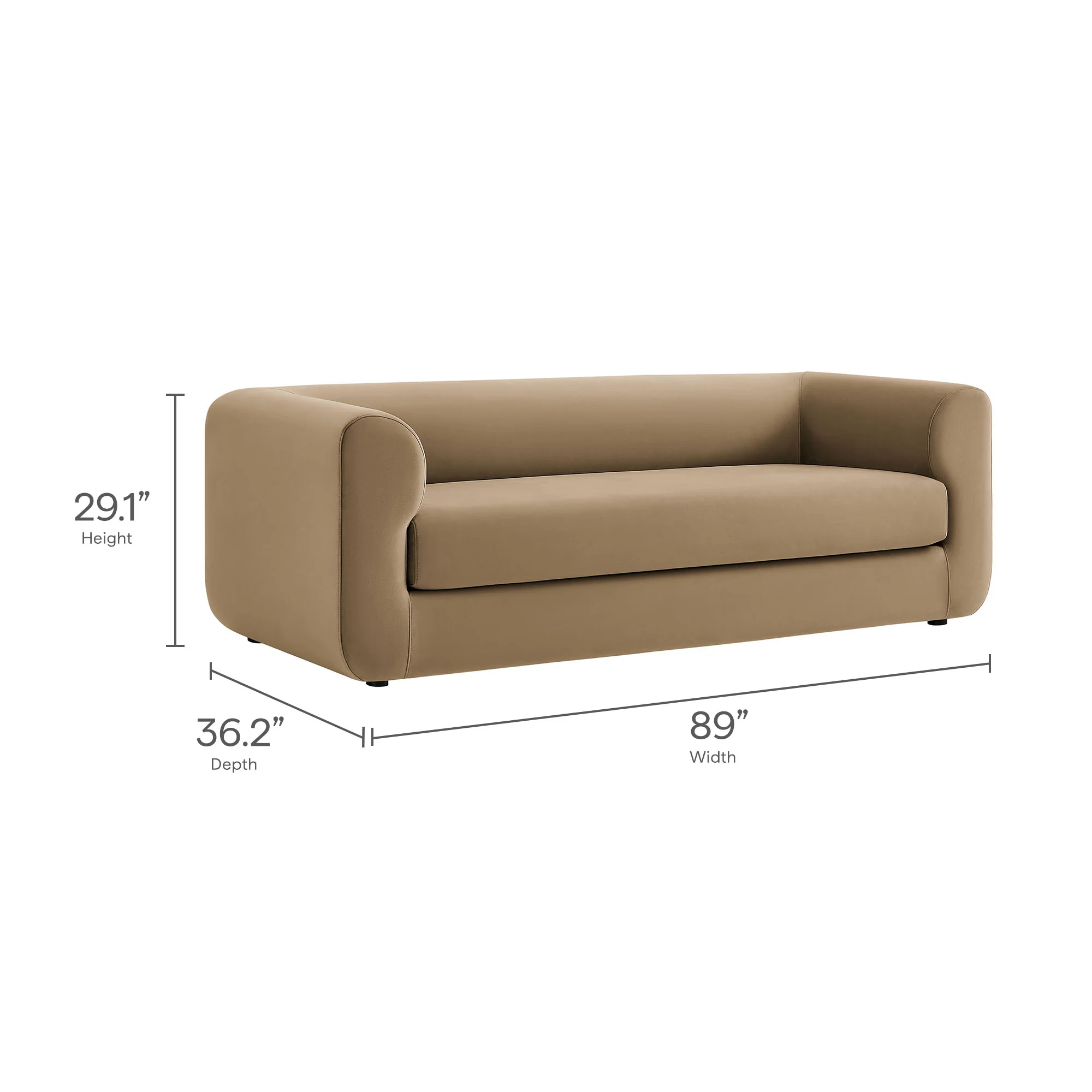Leif 89" Performance Velvet Upholstered Sofa by Modway - Image 27