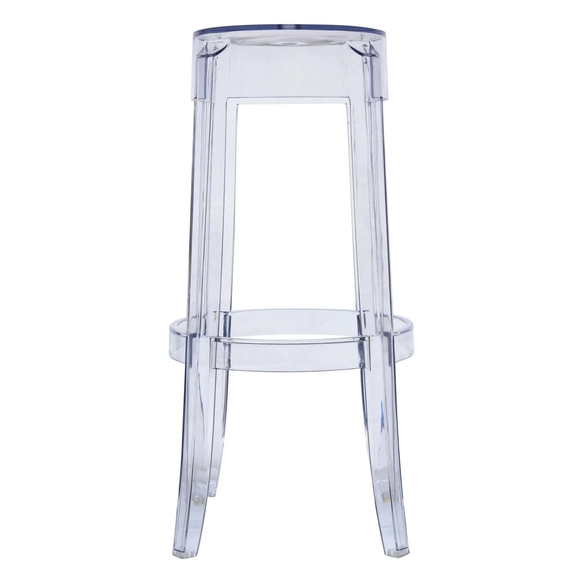 LeisureMod Averill Plastic Barstool with Clear Acrylic Seat and Legs - Image 2
