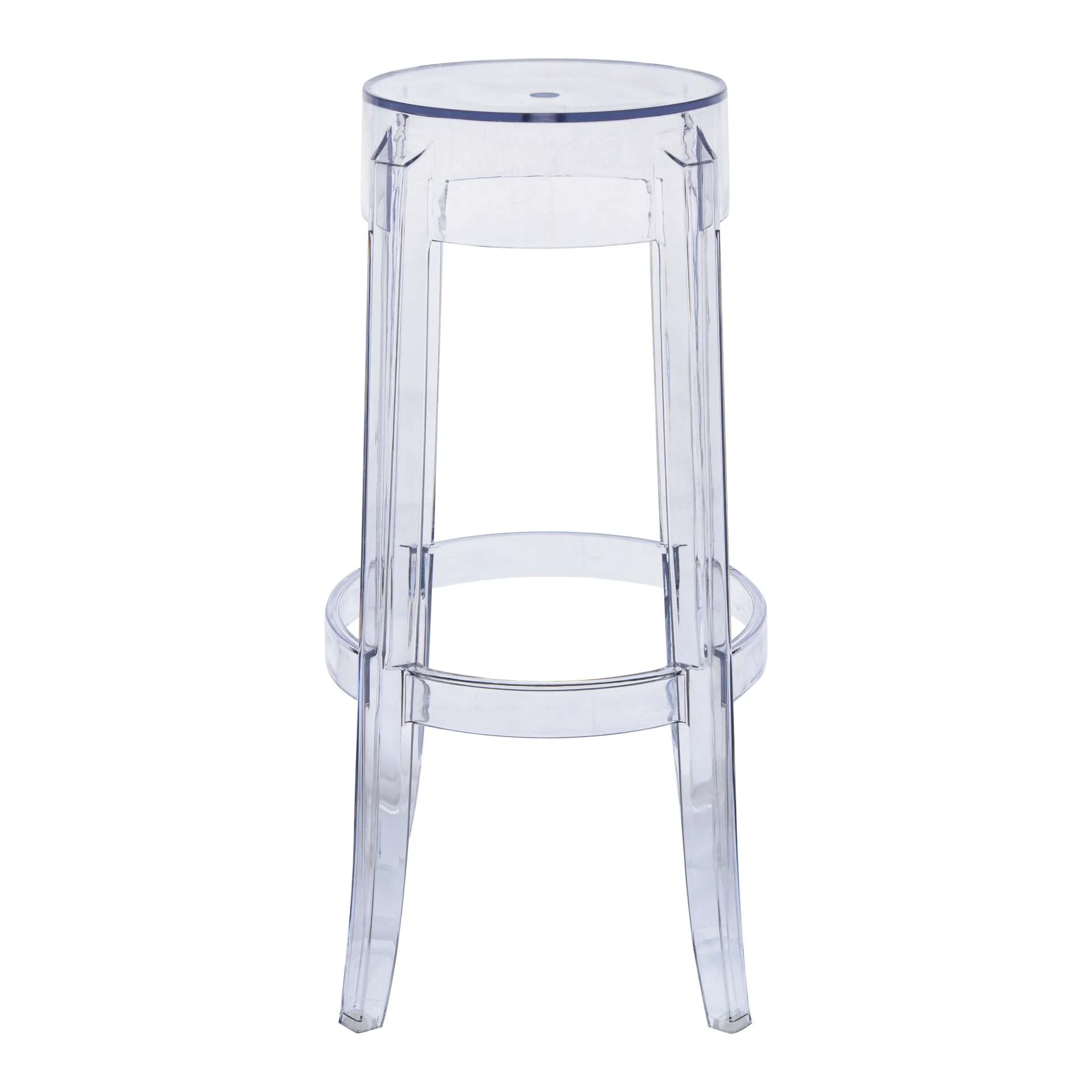 LeisureMod Averill Plastic Barstool with Clear Acrylic Seat and Legs - Image 3