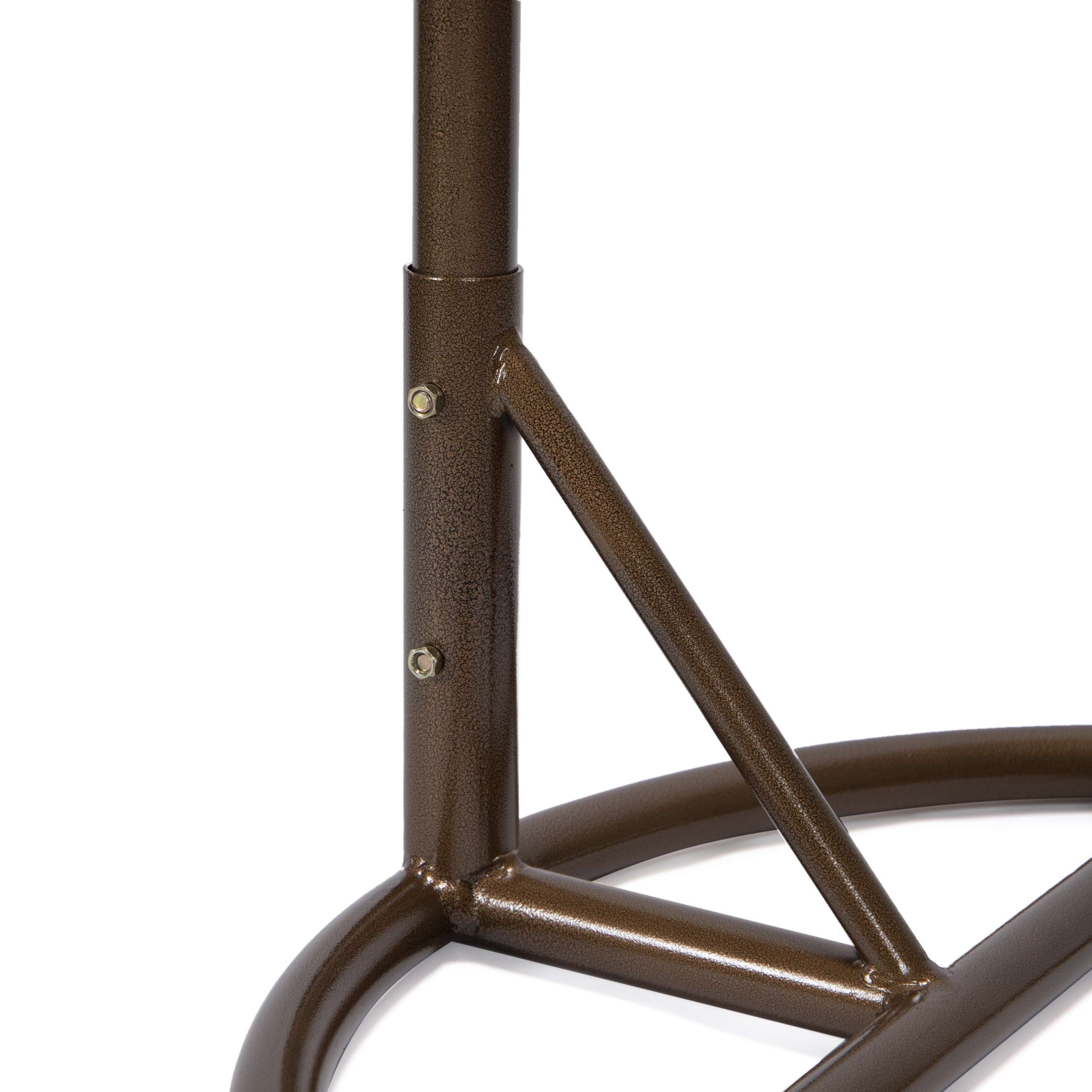 LeisureMod Beige Wicker Hanging Egg Swing Chair - Image 5