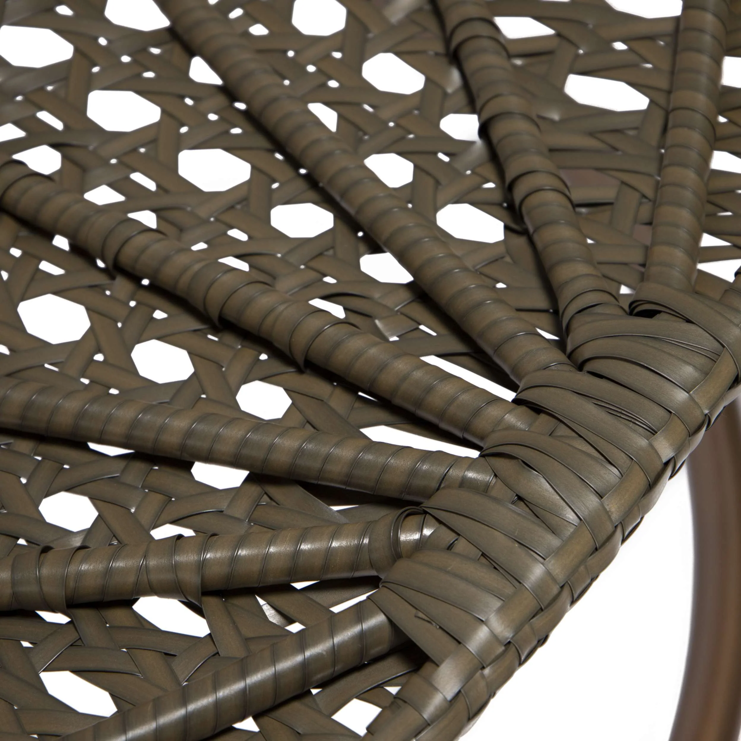 LeisureMod Beige Wicker Hanging Egg Swing Chair - Image 98
