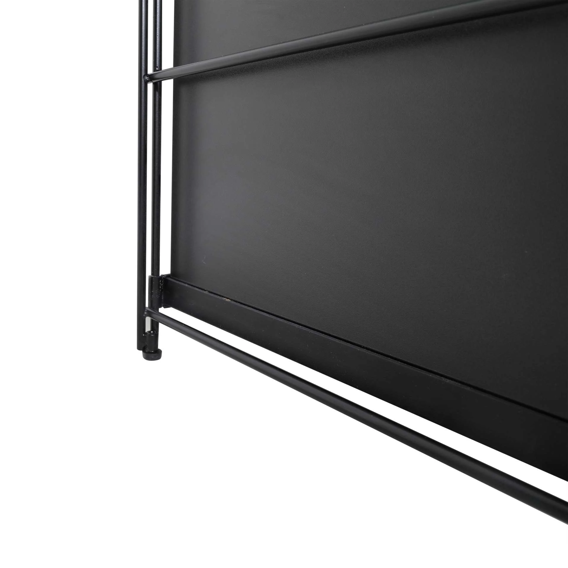 LeisureMod Brentwood Etagere Bookcase with Black Powder Coated Steel Frame and Melamine Board Shelves - Image 14