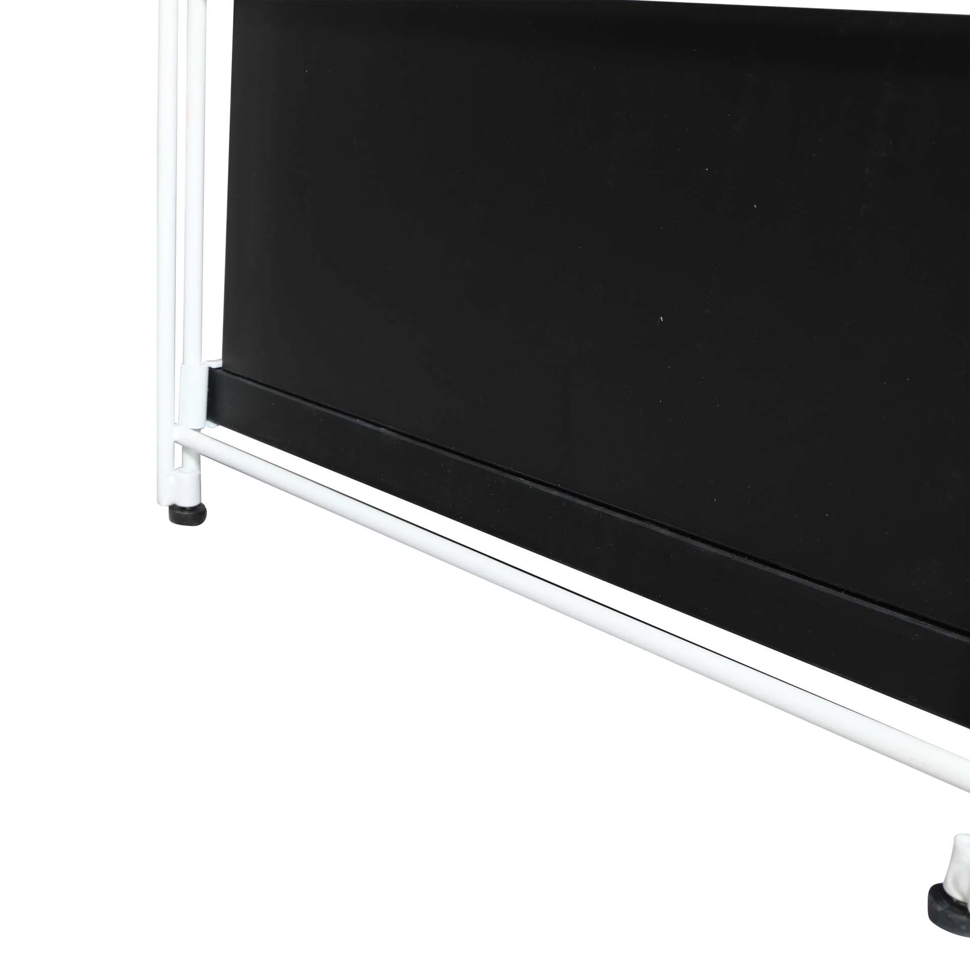 LeisureMod Brentwood Etagere Bookcase with White Powder Coated Steel Frame and Melamine Board Shelves - Image 13