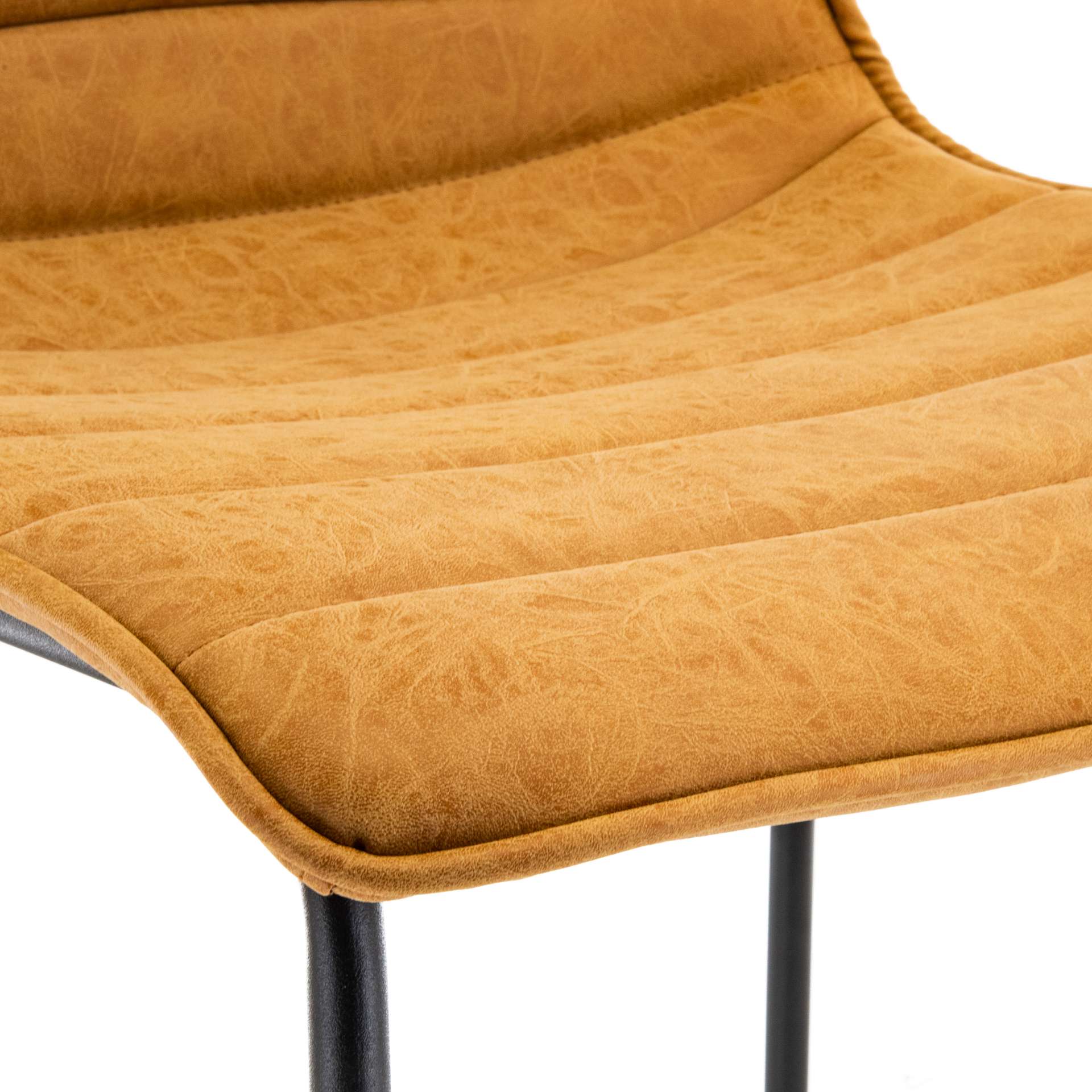 LeisureMod Brooklyn 29.9" Modern Leather Bar Stool With Black Iron Base & Footrest - Image 13