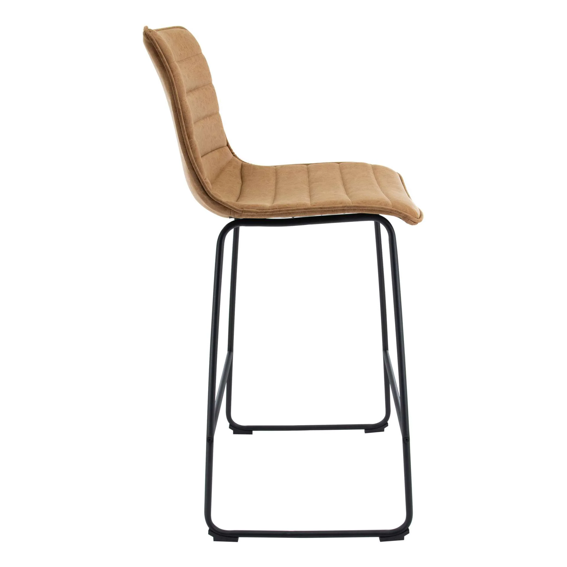 LeisureMod Brooklyn 29.9" Modern Leather Bar Stool With Black Iron Base & Footrest - Image 16