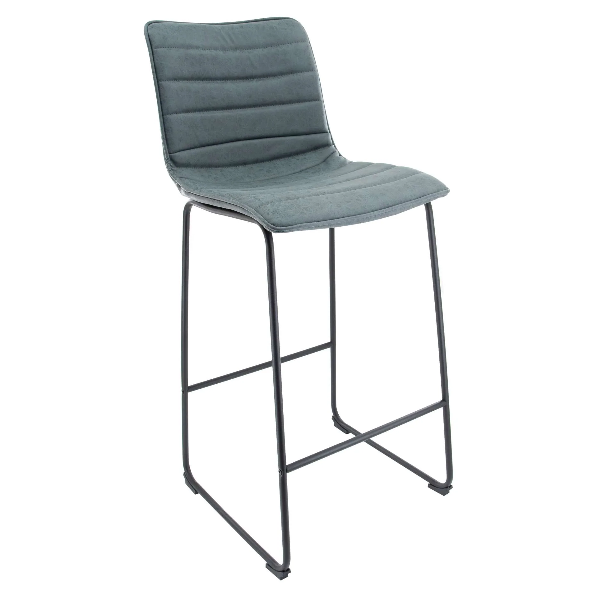 LeisureMod Brooklyn 29.9" Modern Leather Bar Stool With Black Iron Base & Footrest - Image 18