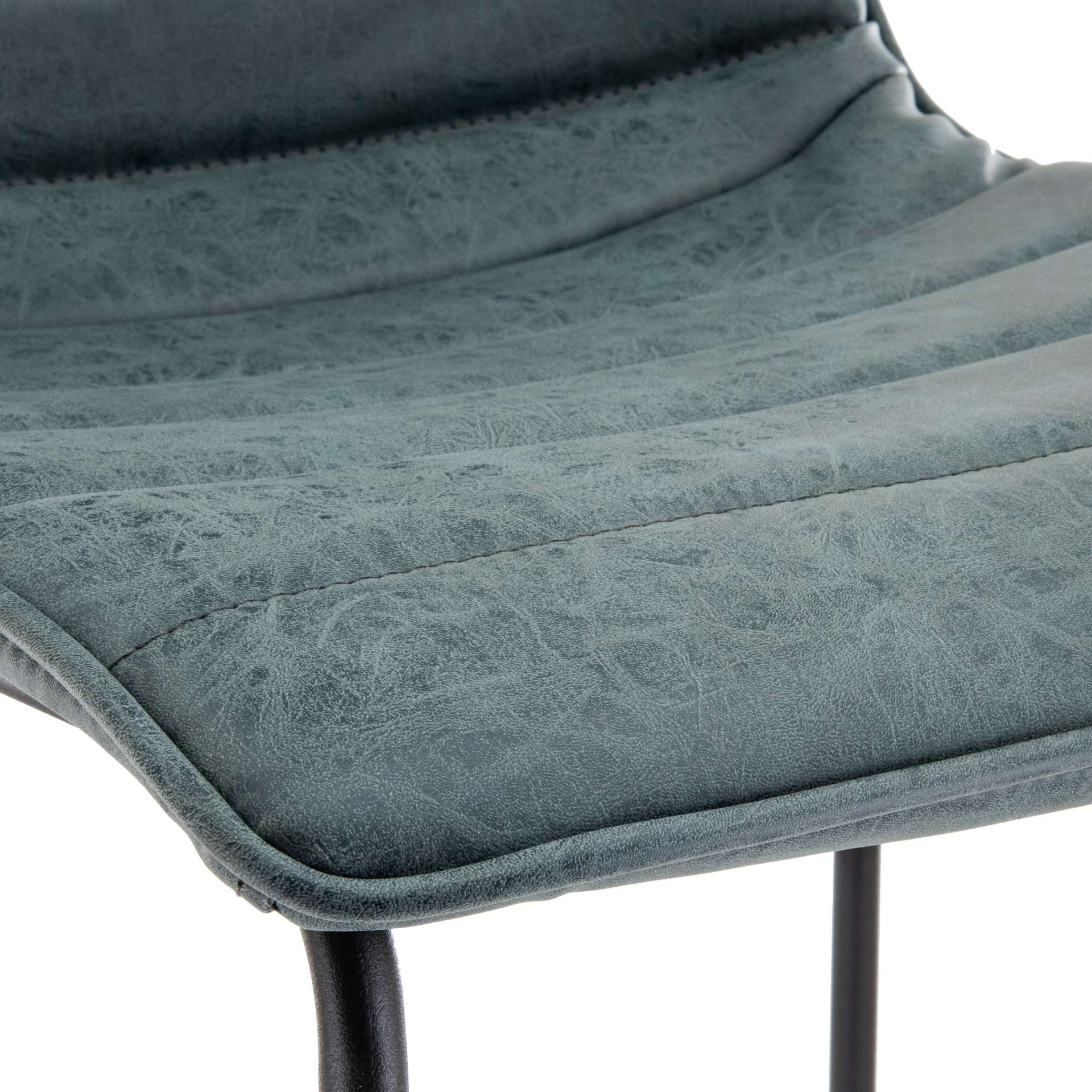 LeisureMod Brooklyn 29.9" Modern Leather Bar Stool With Black Iron Base & Footrest - Image 21
