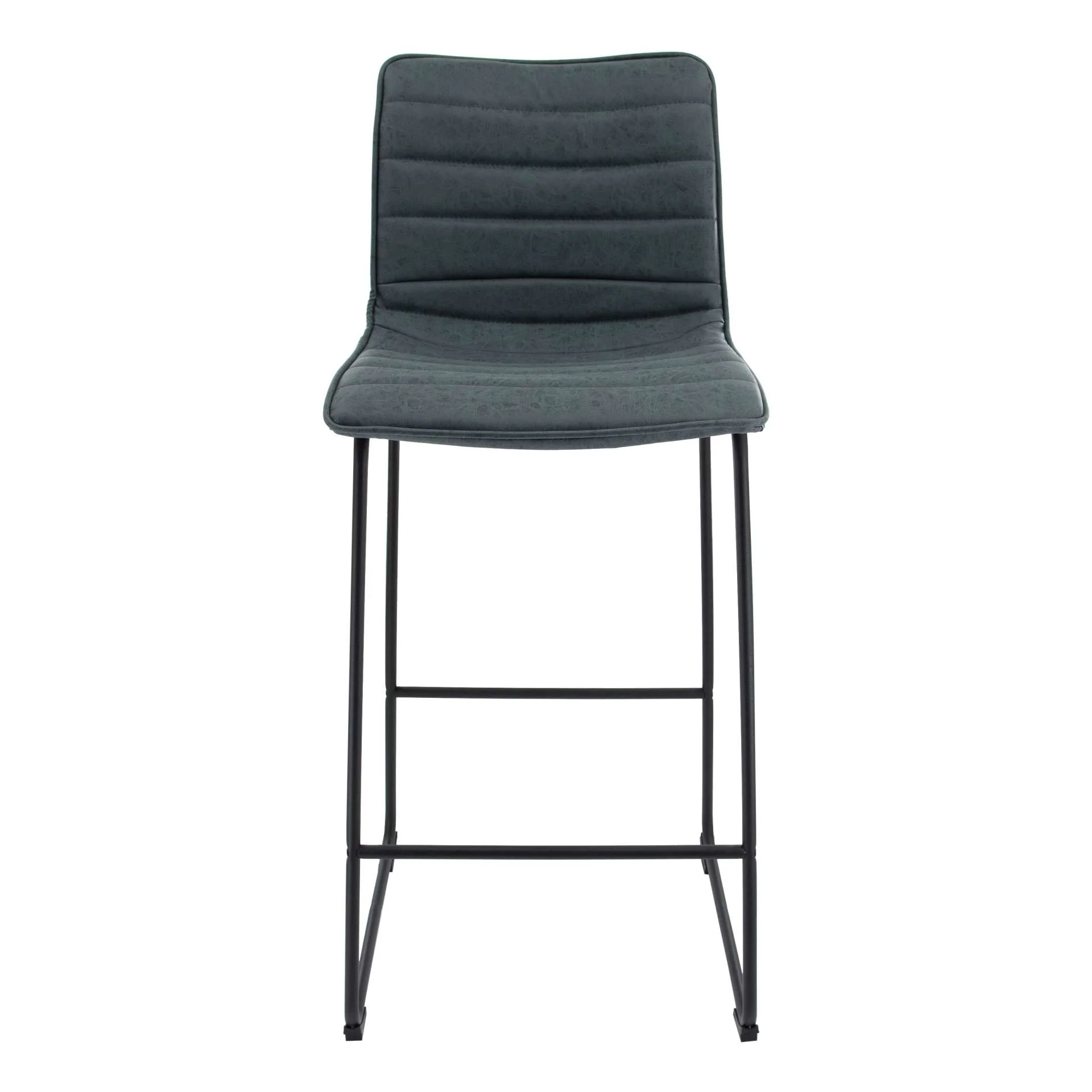 LeisureMod Brooklyn 29.9" Modern Leather Bar Stool With Black Iron Base & Footrest - Image 22