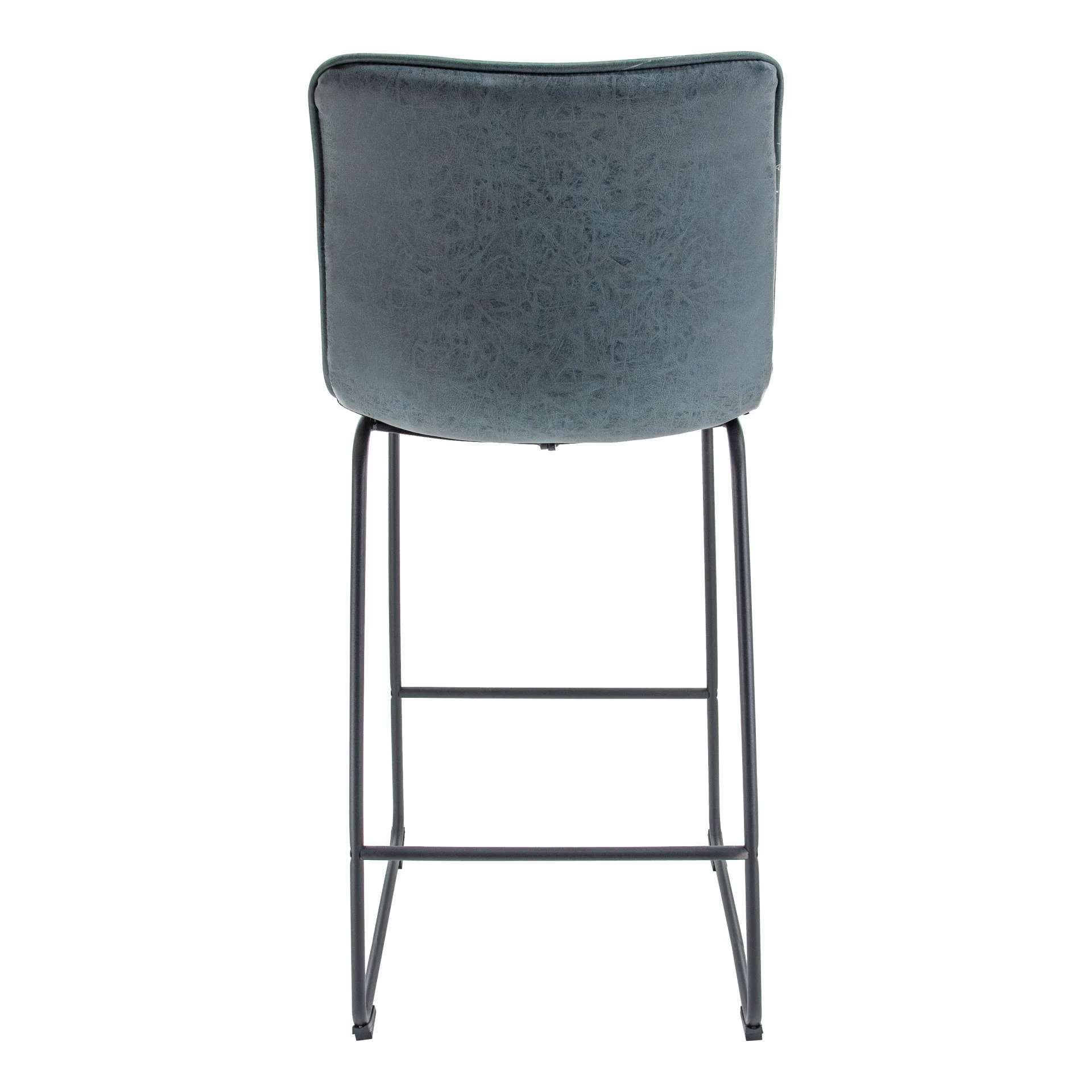 LeisureMod Brooklyn 29.9" Modern Leather Bar Stool With Black Iron Base & Footrest - Image 23