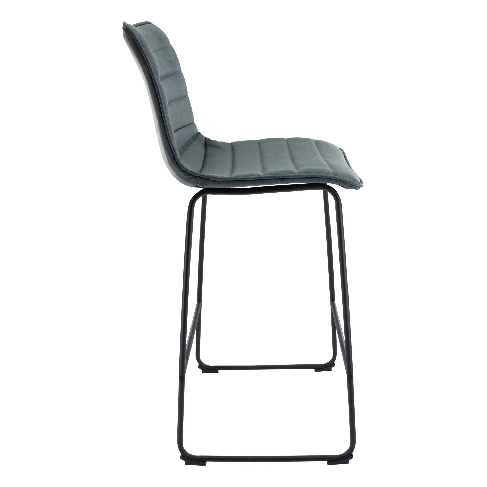LeisureMod Brooklyn 29.9" Modern Leather Bar Stool With Black Iron Base & Footrest - Image 24