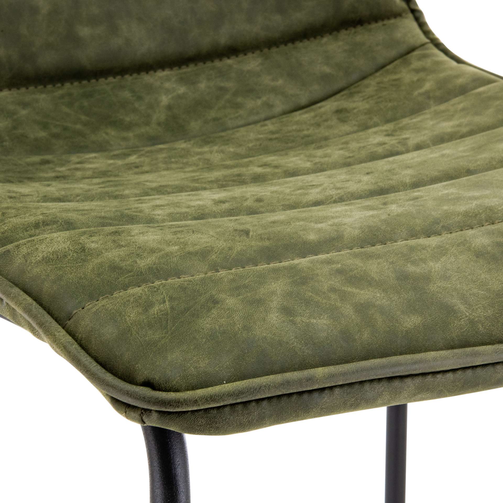 LeisureMod Brooklyn 29.9" Modern Leather Bar Stool With Black Iron Base & Footrest - Image 27