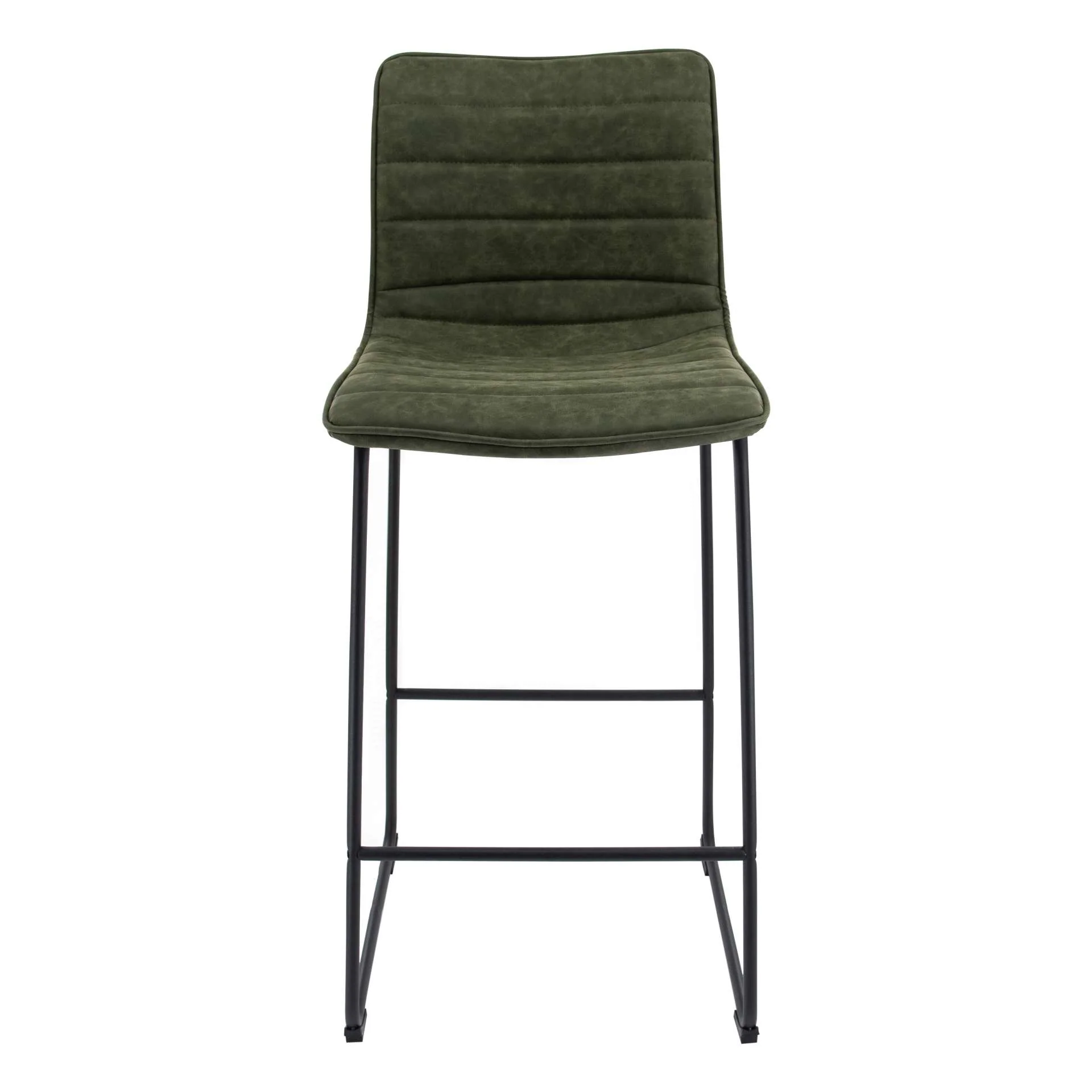 LeisureMod Brooklyn 29.9" Modern Leather Bar Stool With Black Iron Base & Footrest - Image 28