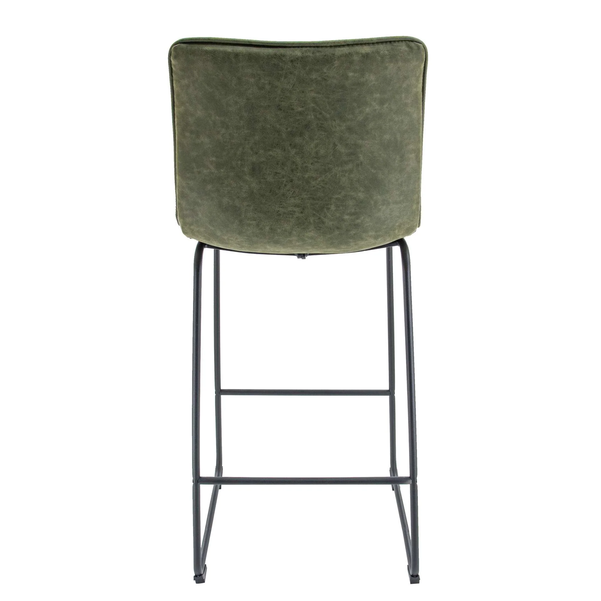 LeisureMod Brooklyn 29.9" Modern Leather Bar Stool With Black Iron Base & Footrest - Image 29