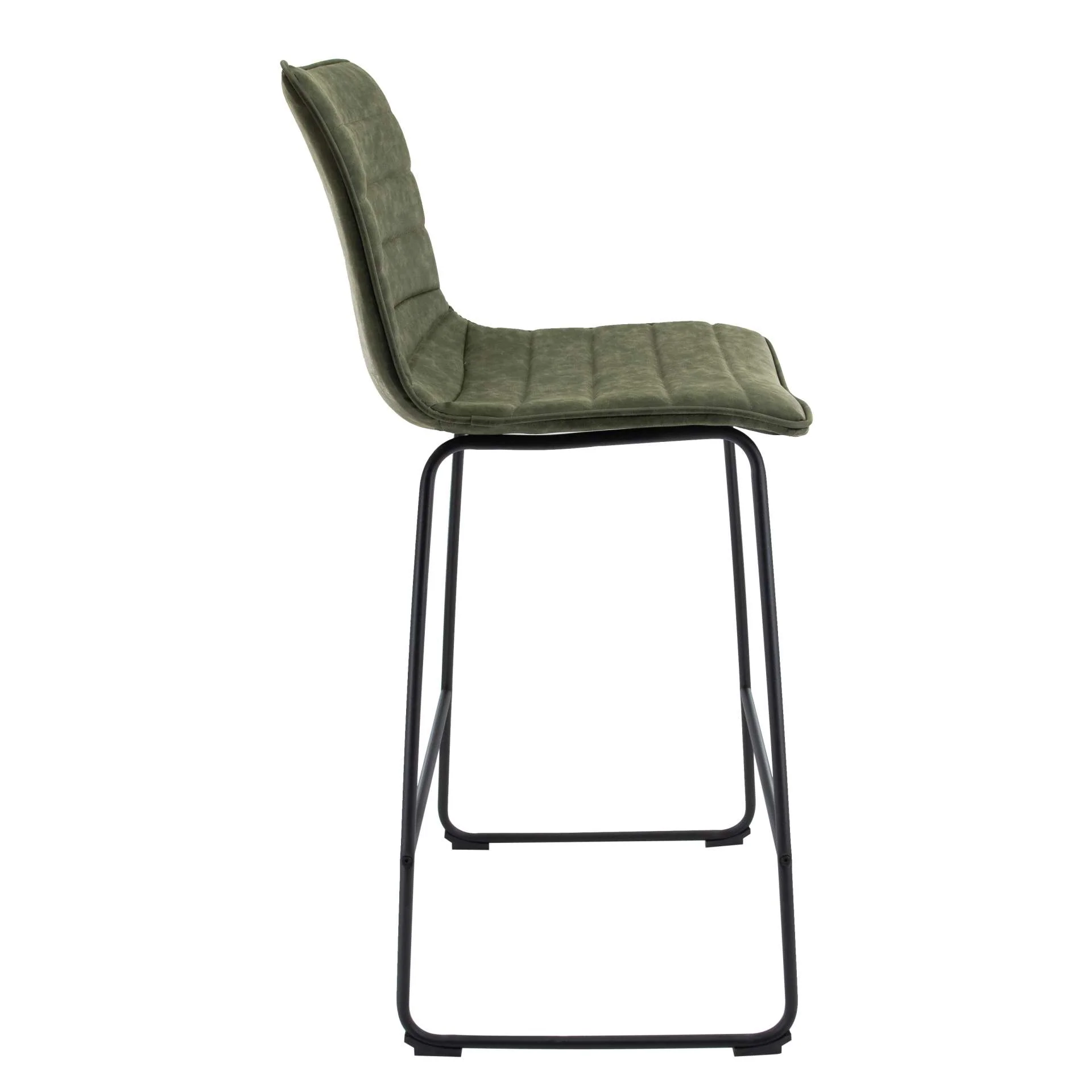 LeisureMod Brooklyn 29.9" Modern Leather Bar Stool With Black Iron Base & Footrest - Image 30