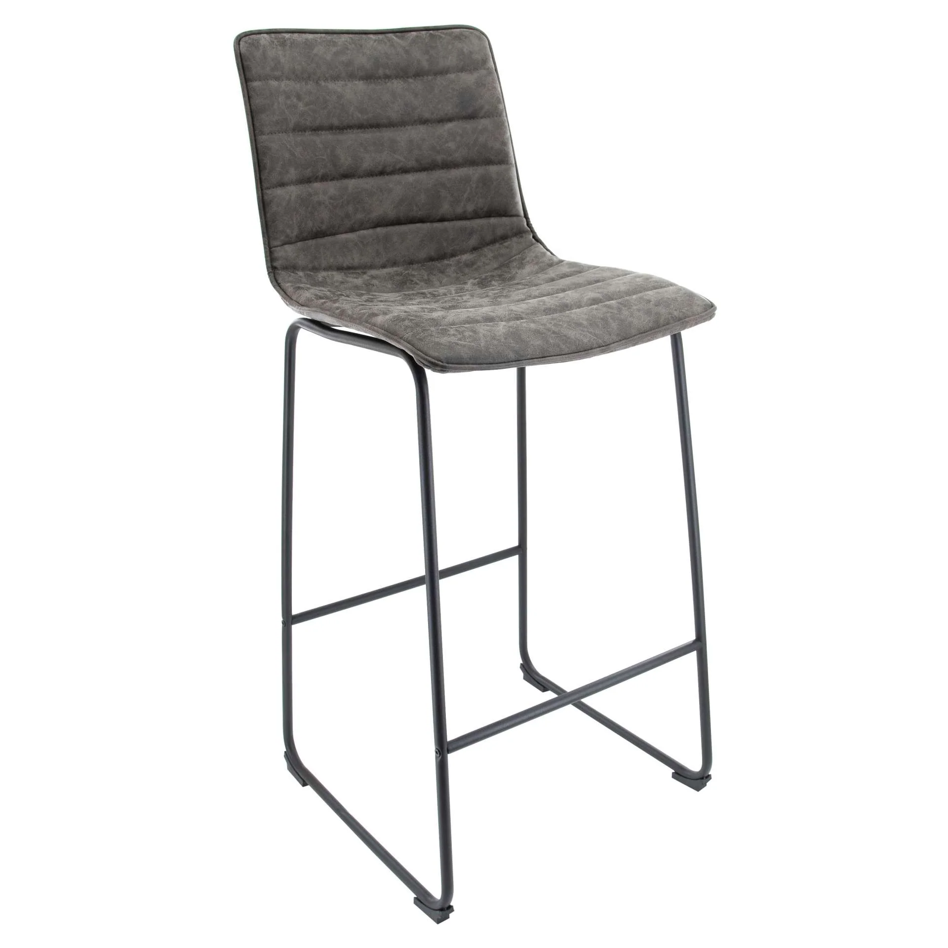 LeisureMod Brooklyn 29.9" Modern Leather Bar Stool With Black Iron Base & Footrest - Image 32