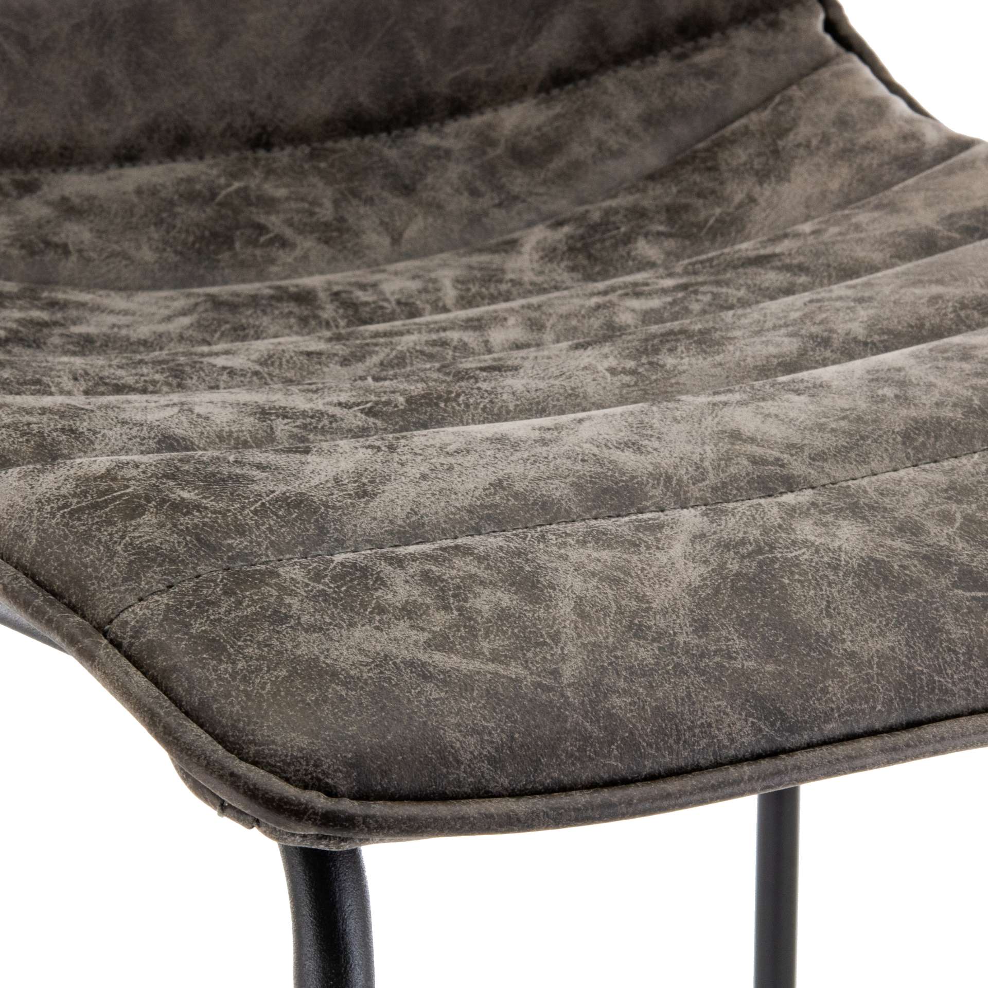 LeisureMod Brooklyn 29.9" Modern Leather Bar Stool With Black Iron Base & Footrest - Image 35