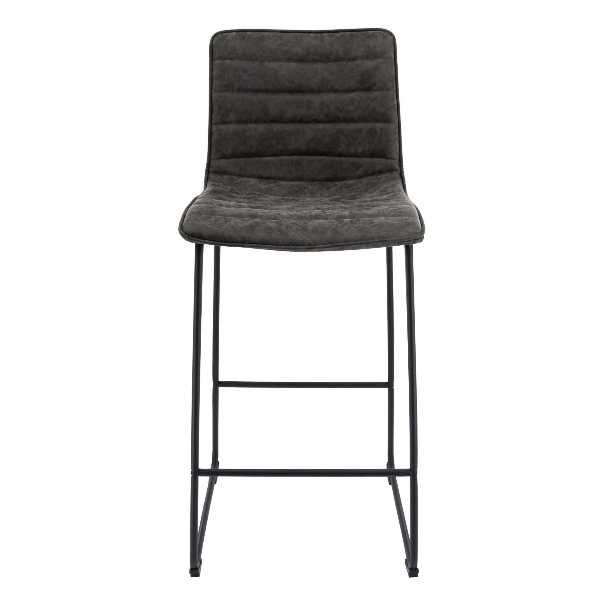 LeisureMod Brooklyn 29.9" Modern Leather Bar Stool With Black Iron Base & Footrest - Image 36