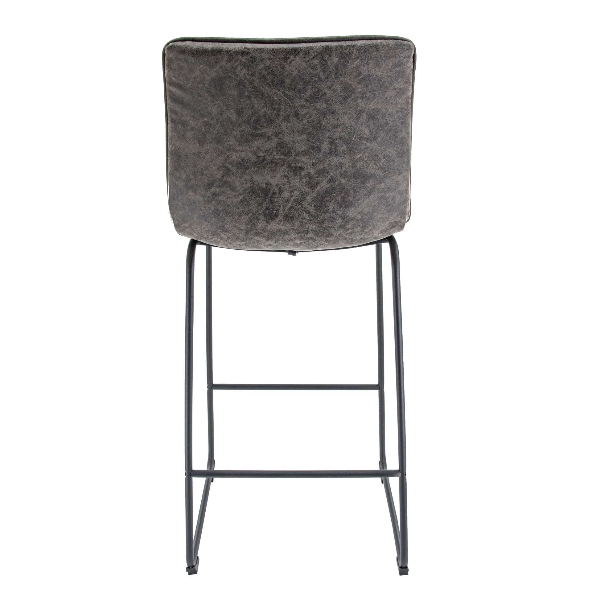 LeisureMod Brooklyn 29.9" Modern Leather Bar Stool With Black Iron Base & Footrest - Image 37