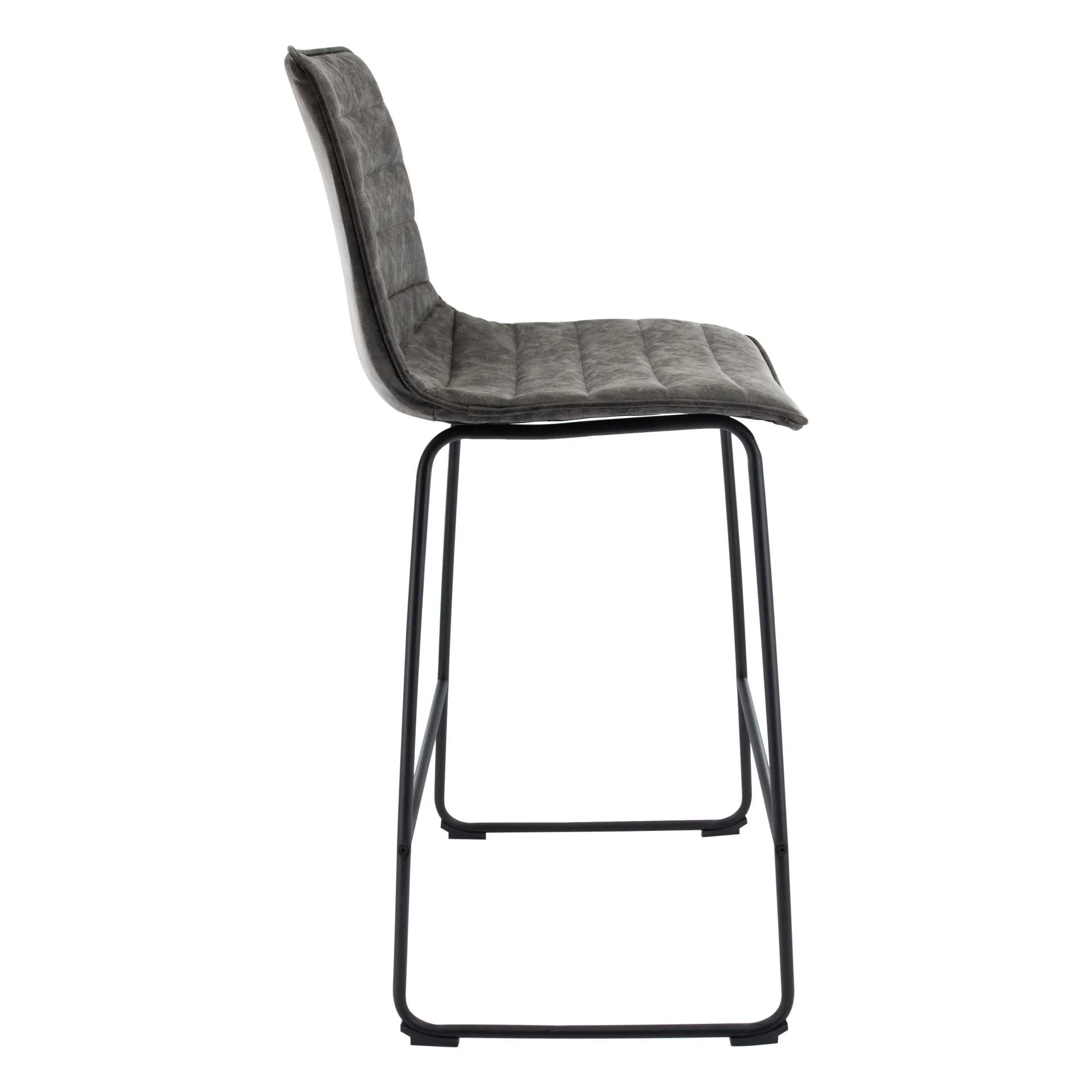 LeisureMod Brooklyn 29.9" Modern Leather Bar Stool With Black Iron Base & Footrest - Image 38